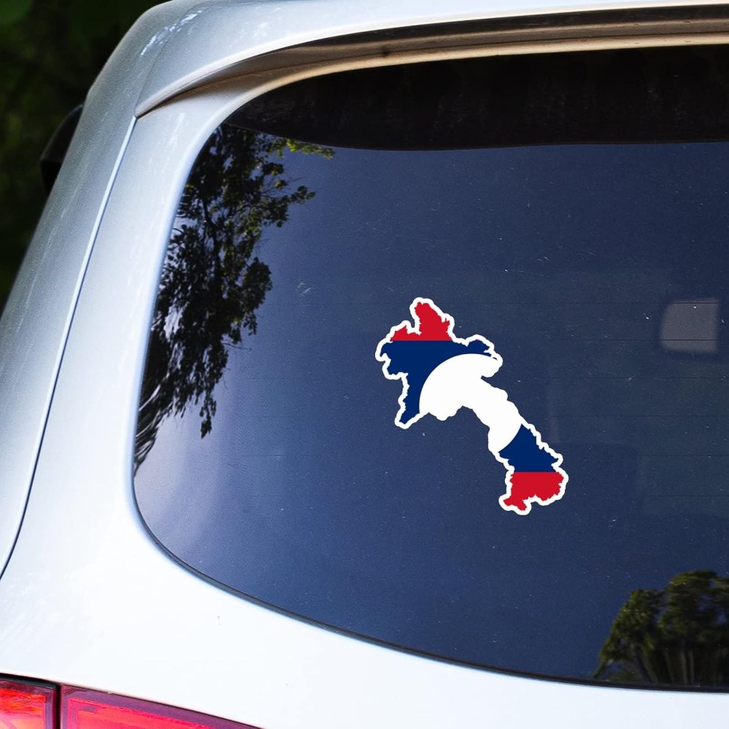 Guangpat Laos Flag Map Car Window Stickers Laos Car Decal Window Decal Patriotic Decor National Flag Country City Souvenir Bumper Stickers for Cars/Trucks Window Decor Gift to Friend