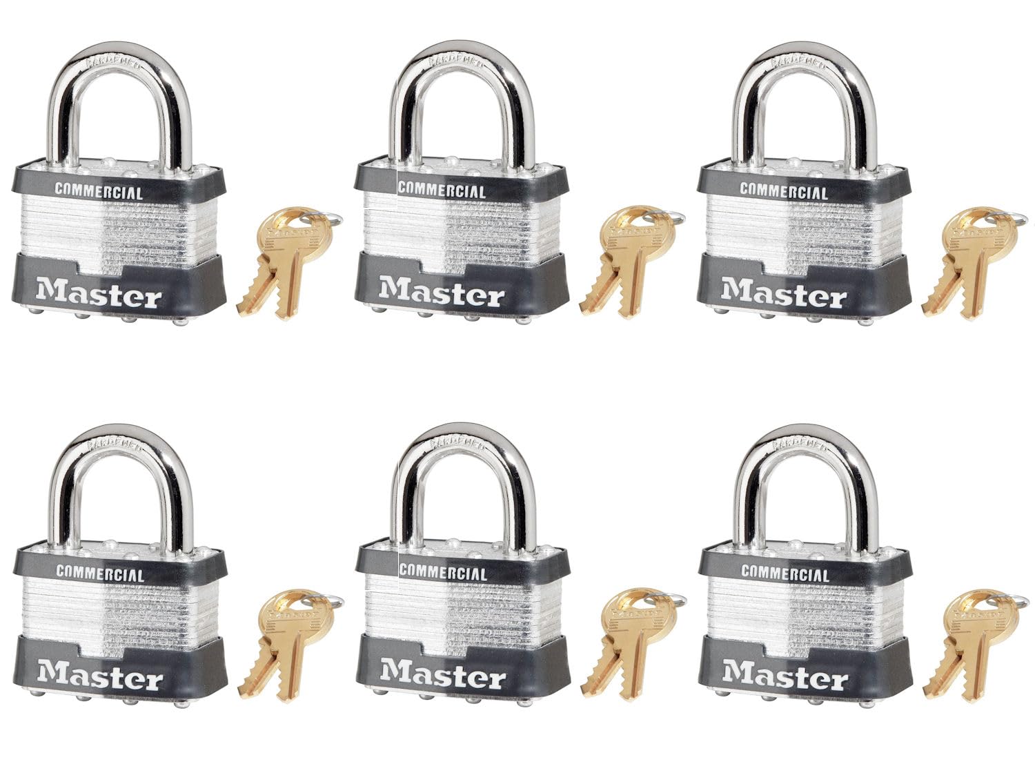Cadenas Master Lock 5KA s'entrouvrant clé unique A500 en lot de 6