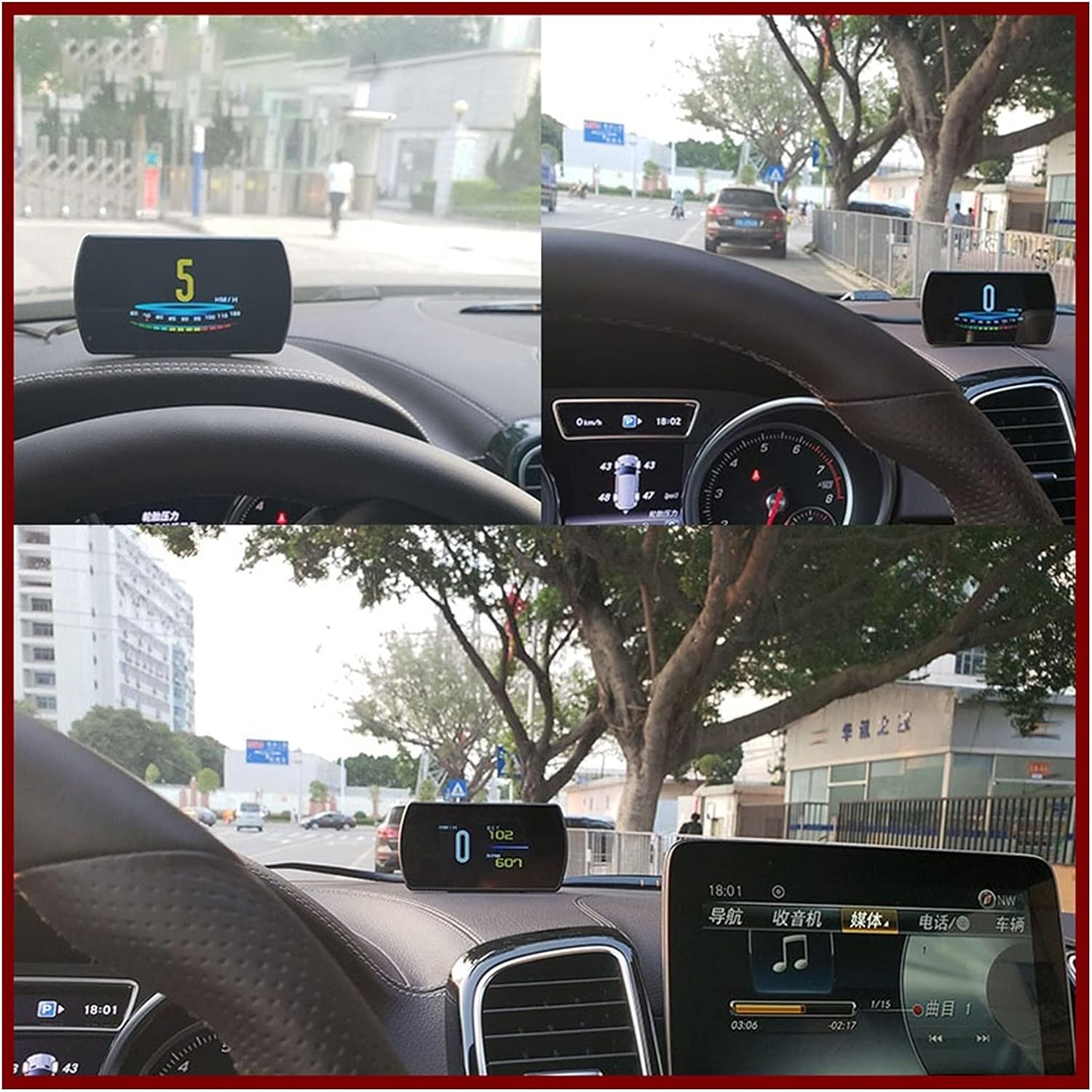 T800 4.3" Smart Digital Head Up Display Car HUAutomobile On-board Computer Car Digital OBD Driving Computer Display Cars