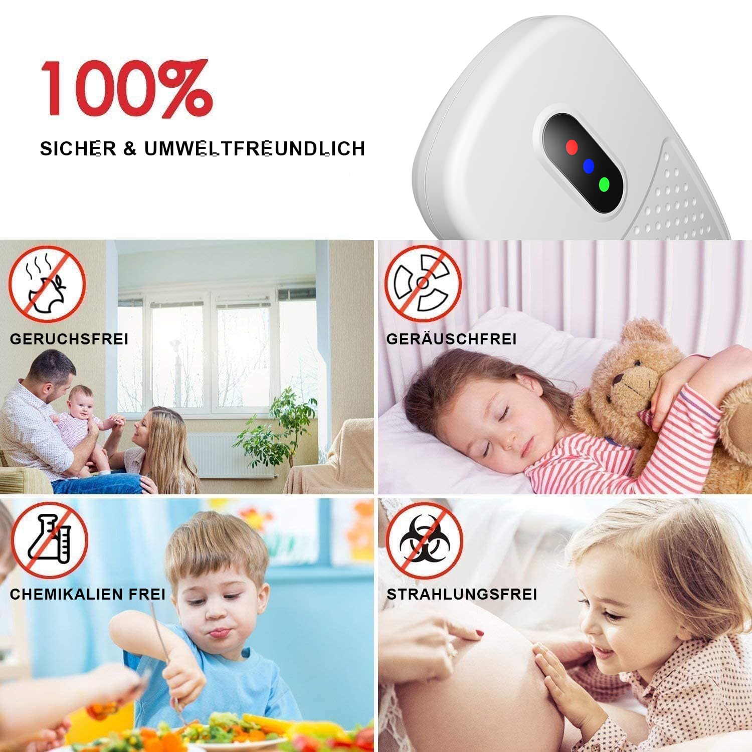Ultraschall Mäuseabwehr Mäusevertreiber Mäuseschreck - Dual-Frequenz Schädlingsbekämpfer gegen Ratten, Kakerlaken, Insekten | ABS (Weiß)