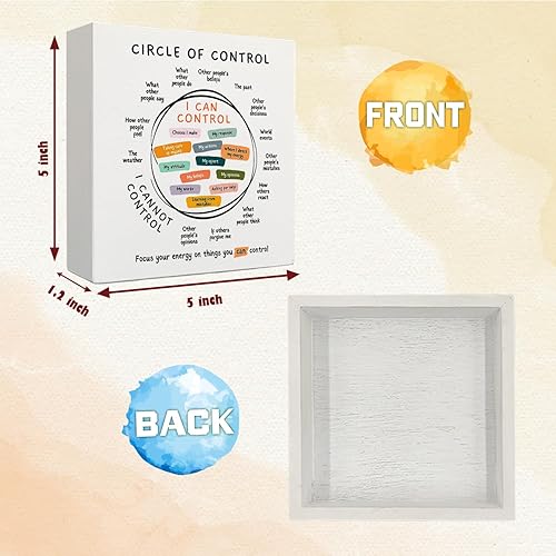 Miniatura 6 de Circle of Control - Letrero de madera de salud mental, decoración de salud mental, letreros de madera inspiradores para terapeuta, consejero de
