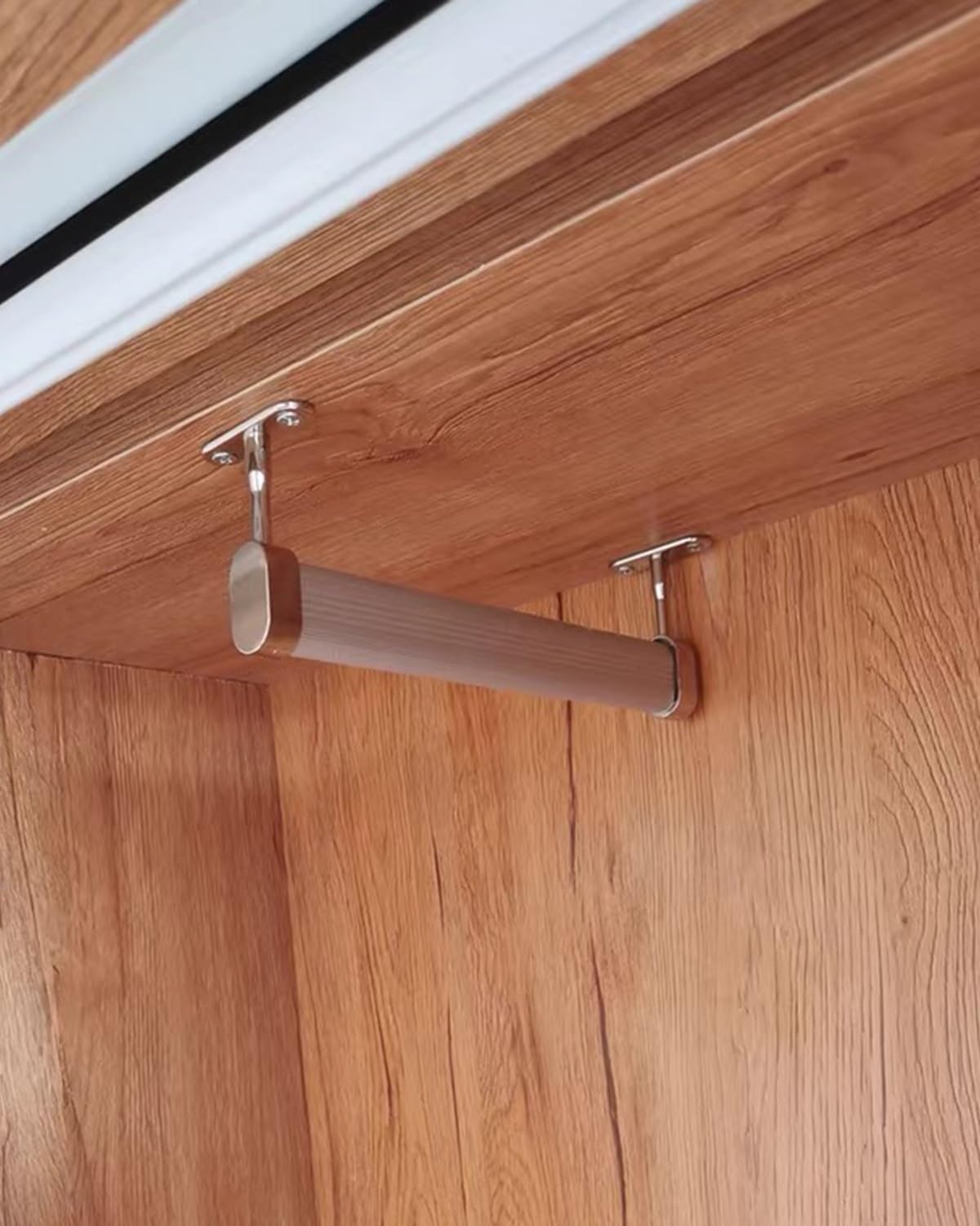 BBHW Top Mount Closet Rod for Hanging Clothes, Heavy Duty Closet Bar Valet Pole, Short Metal Wardrobe Tube Clothing Hanger Storage (Color : Silver, Size : 40cm/15.7in Length)