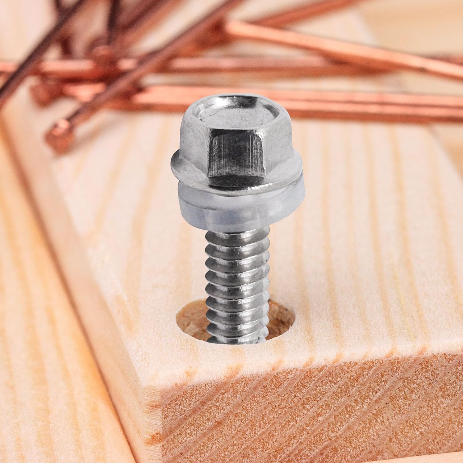 304 Stainless Steel Hex Head Self Drilling Screws, Self Tapping Sheet Metal Screws 12# M5.5X 1-1/2", 20PCS