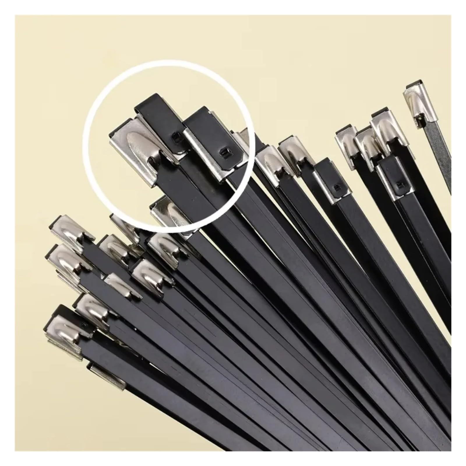 Fascette Metalliche Fascette metalliche autobloccanti Cavi regolabili in acciaio inossidabile Anelli di fissaggio for ufficio domestico 15/20/25/30 cm(4.6x300mm,100PCS)