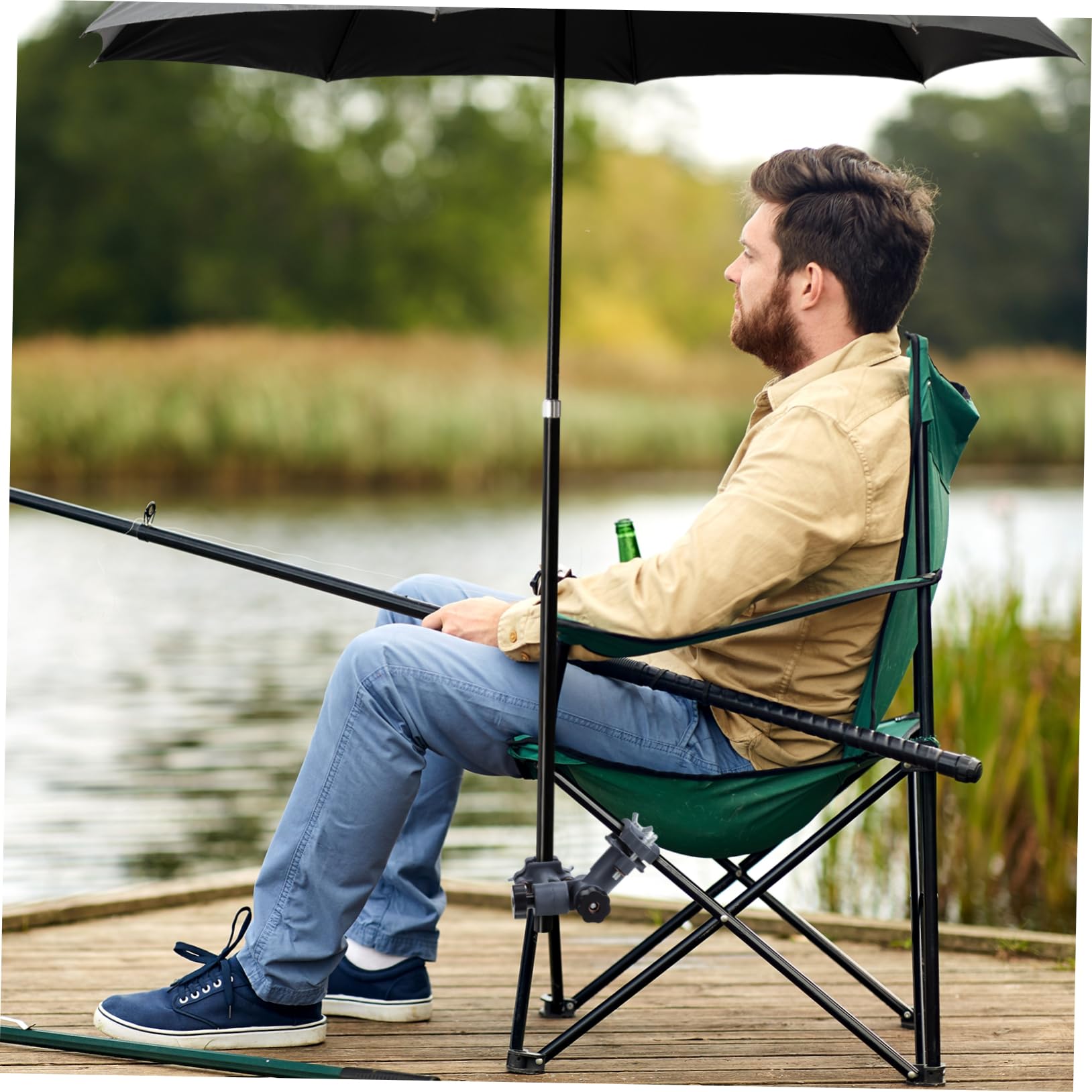 FUNOMOCYA 2pcs Fishing Umbrella Rod Rack Angle Multi-Functional Support Holder for Chairs Easy to Install Compact for Outdoor Use : Sports & Outdoors
