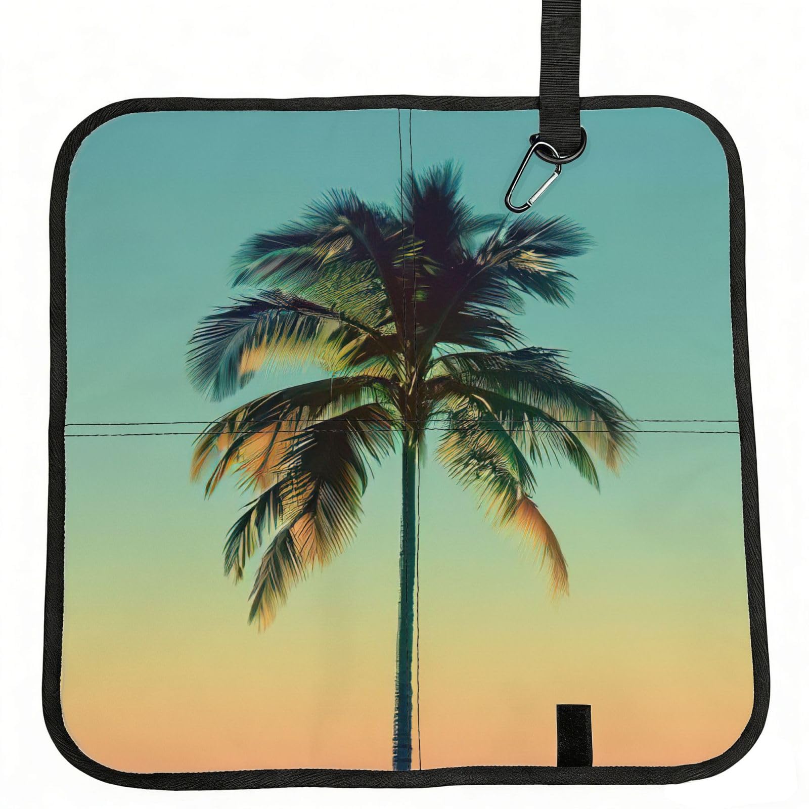 PPHGUT Palm Tree Print Foldable Seat Cushion Waterproof Portable Chair Pad Travel Outdoor Picnic Camping