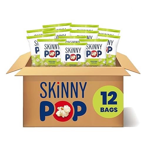 Miniatura 22 de SkinnyPop - Palomitas de maíz, saludables, sin gluten, 30 paquetes de bolsas de tamaño delgado individual tipo bocadillo de 0.65 onzas cada una