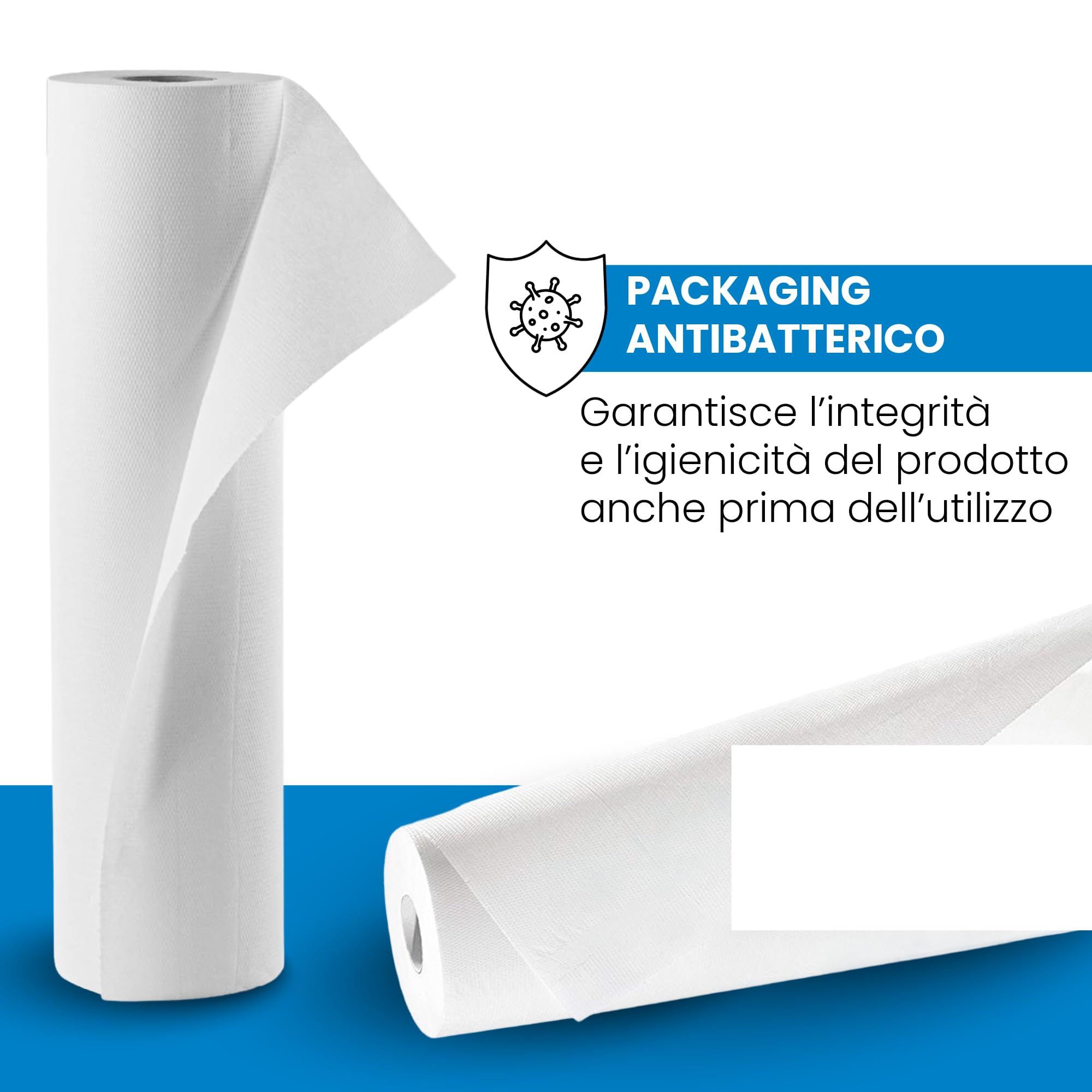 Cubex Professional Drap de lit médical, 2 rouleaux de 165 m x 59 cm, pure cellulose à 2 voiles, doux et absorbant, pour centres esthétiques, SPA, physiothérapeutes