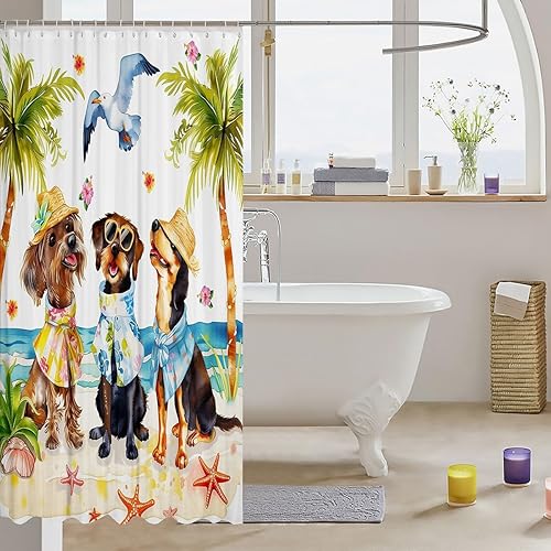 Miniatura 67 de Cortinas de ducha impermeables con diseño de barco pirata de caricaturas, tela de aventura marina, cortina de ducha de baño con peces submarinos,