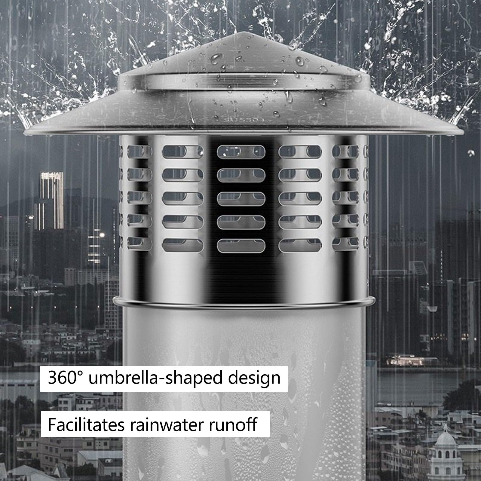 Comignolo antivento antipioggia Copertura Del Camino Tetto Esterno Cappello per Camino in Acciaio Inox 304 Cappuccio per Camino Terminale Canna Fumaria per Condotti di Stufe E Camini