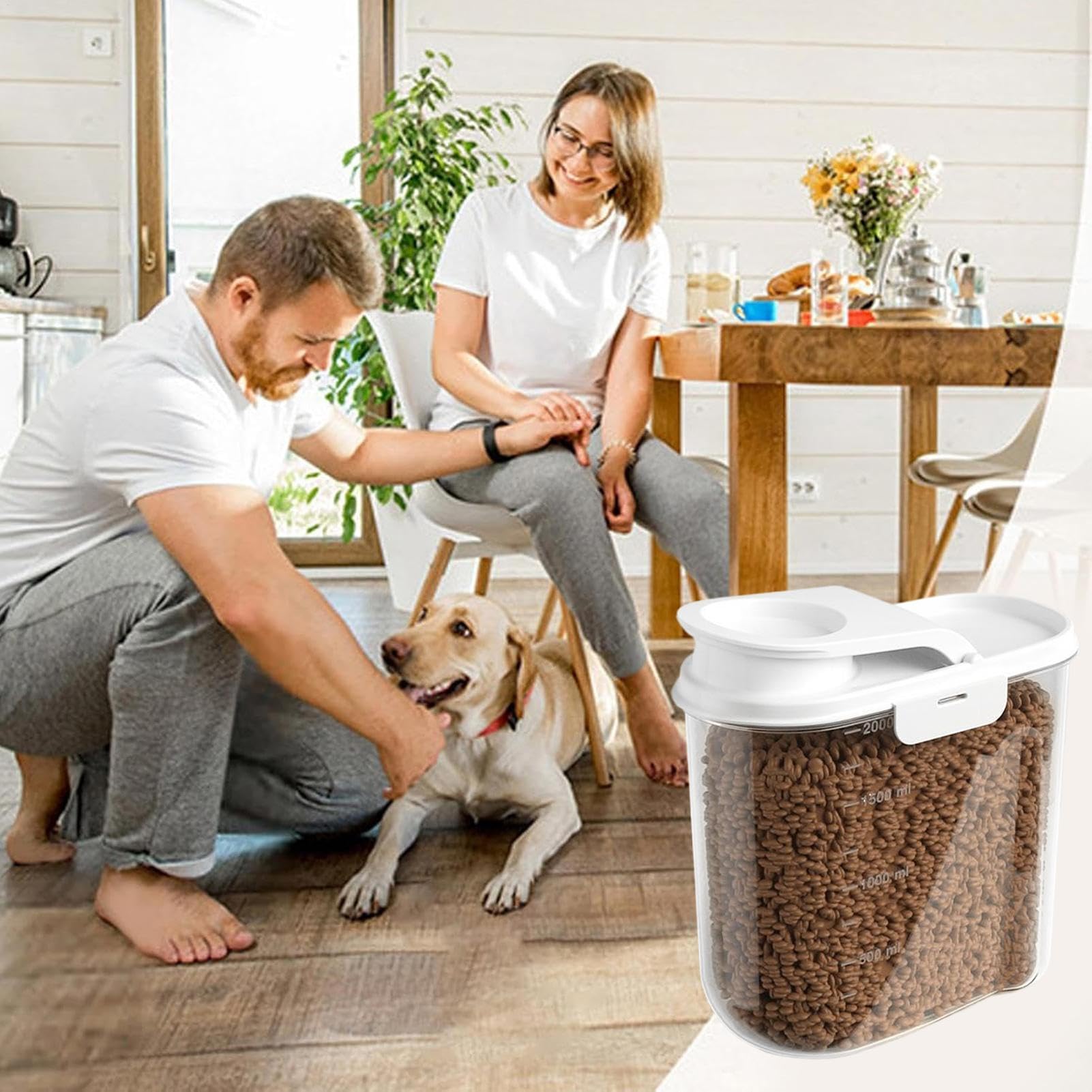 Boîte De Rangement Pour Nourriture De Chat - Récipients pour Croquettes avec Couvercles Étanches | Bac Organisateur 2L Avec Couvercle Pour Garde-Manger Snacks Friandises Pour Chat Riz Céréales