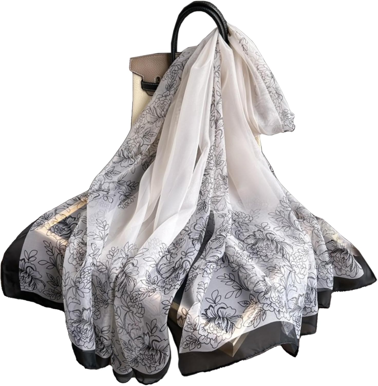 Lightweight Scarves for Women Elegant Floral Pattern Scarf Shawls Sunscreen Head Shawls