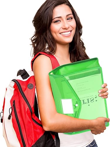 Vista 33 de Carpetas de plástico para archivos, 10 piezas, sobre expandible, carpeta organizadora de documentos con cierre a presión y bolsillo, bolsa Negro