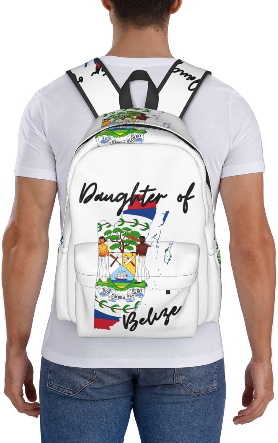 Daughter of Belize Map Flag Laptop Backpacks Double Shoulder Laptop Pack Bag Casual Back Pack Lightweight Daypack Bags With Side Pockets For Daily Commutes Business Travel Hiking - Image 7