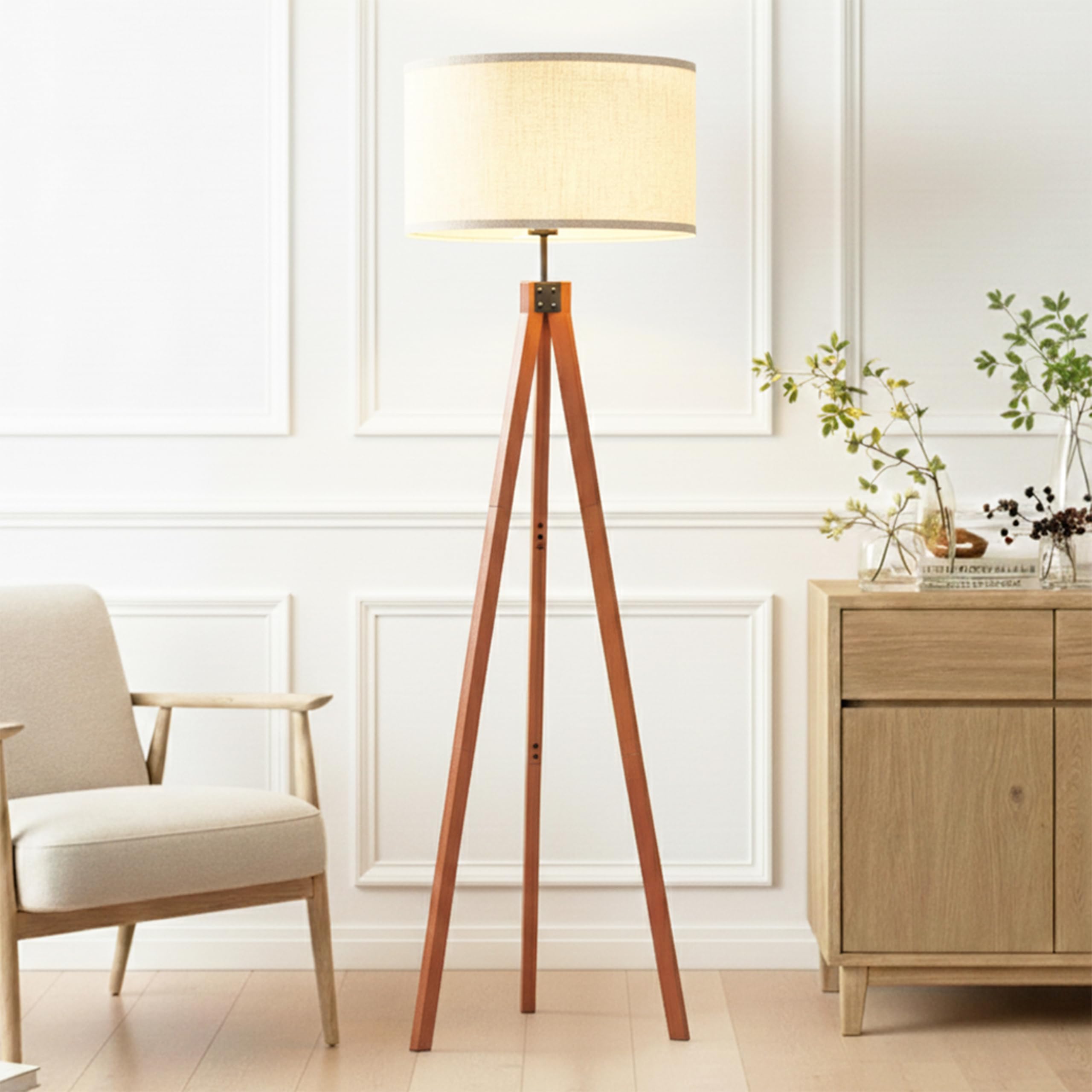 Brightech Eden Tripod Floor Lamp, Dimmable Standing Lamp with