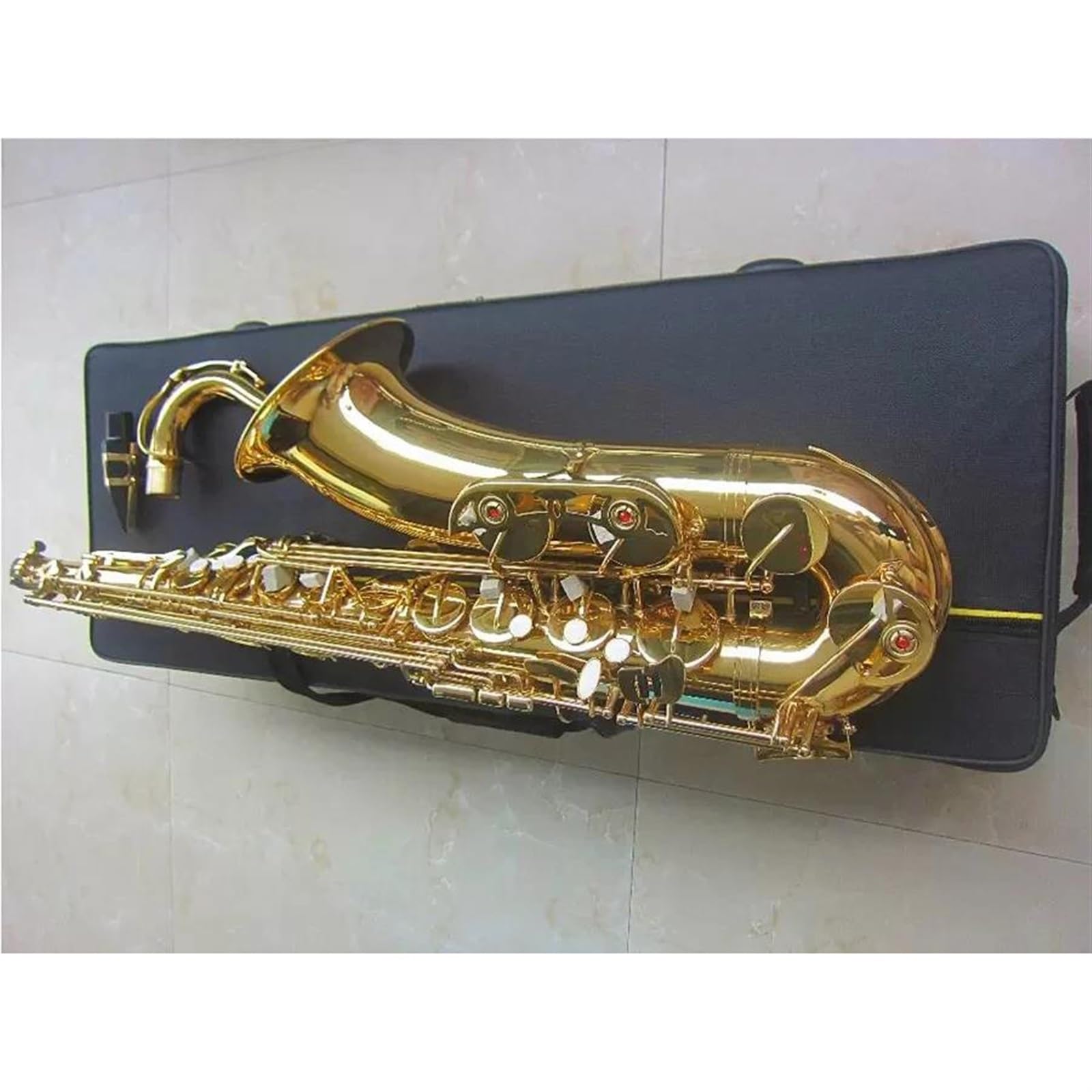 Saksofon Tenorowy Bb Płaski Złoty Saksofon Profesjonalny Instrument Muzyczny Mosiężny Z Etui profesjonalny Saksofon