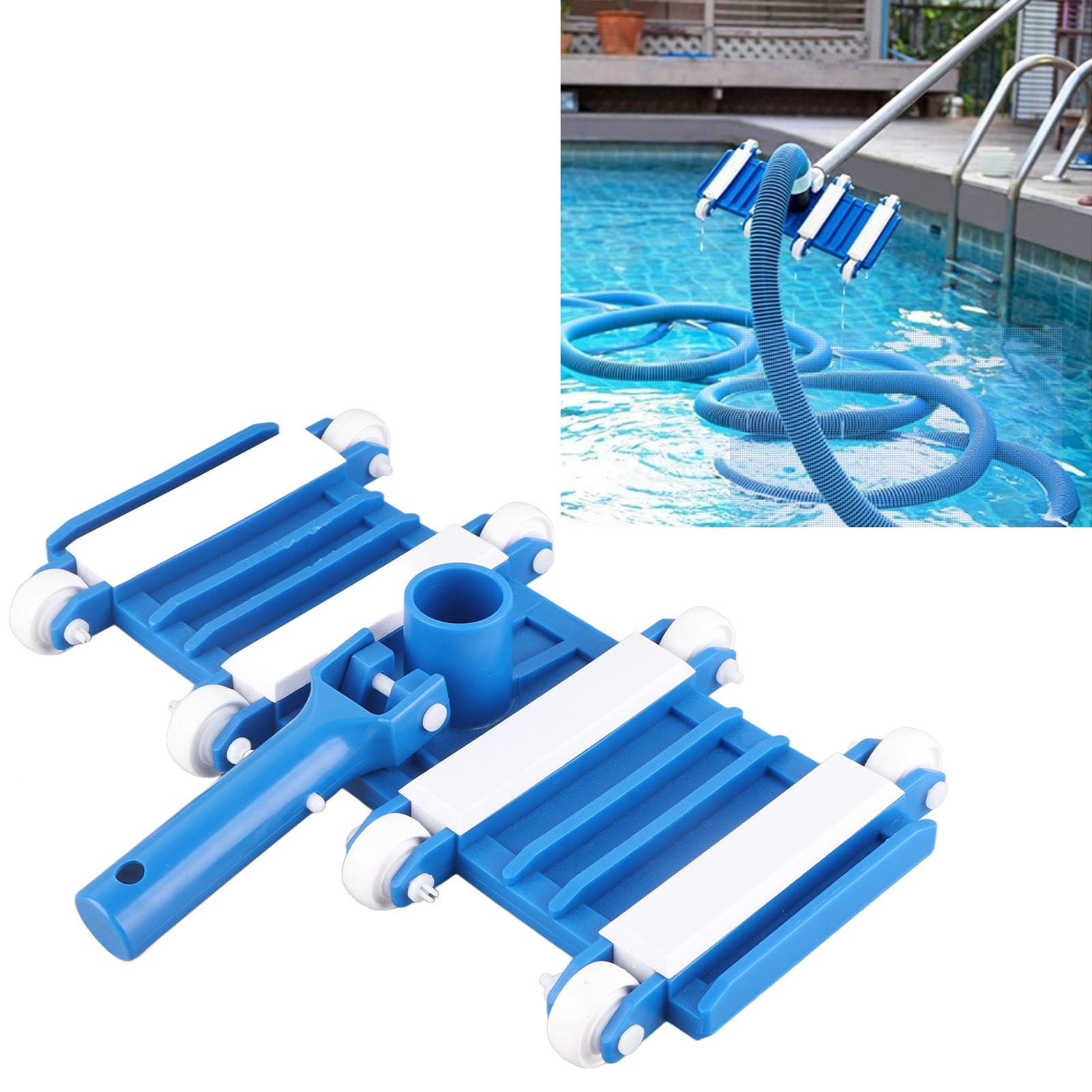 Pool Vacuum, Swimming Pool Vacuum with Wheels Removable Adjustable Handle Cleaning Tools Pool Cleaning Machine