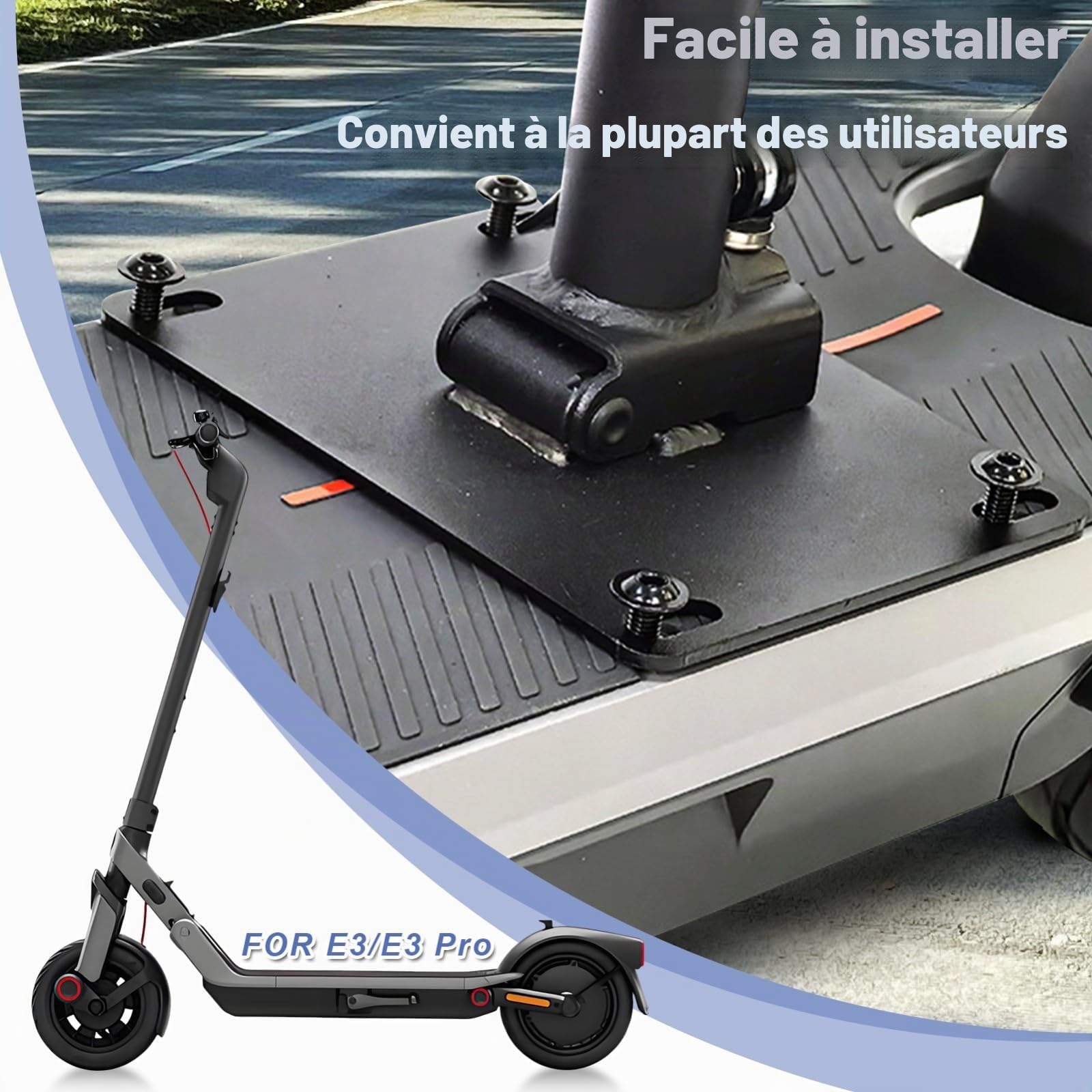 Siège de Trottinette électrique, Fixation de siège de Trottinette réglable et Absorbant Les Chocs, Accessoire de Remplacement pour Segway Ninebot E3/E3Pro