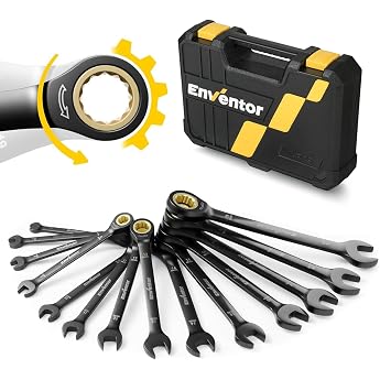 Enventor Ratchet Wrench Set 14 Pieces Combination Spanner 6-19 mm