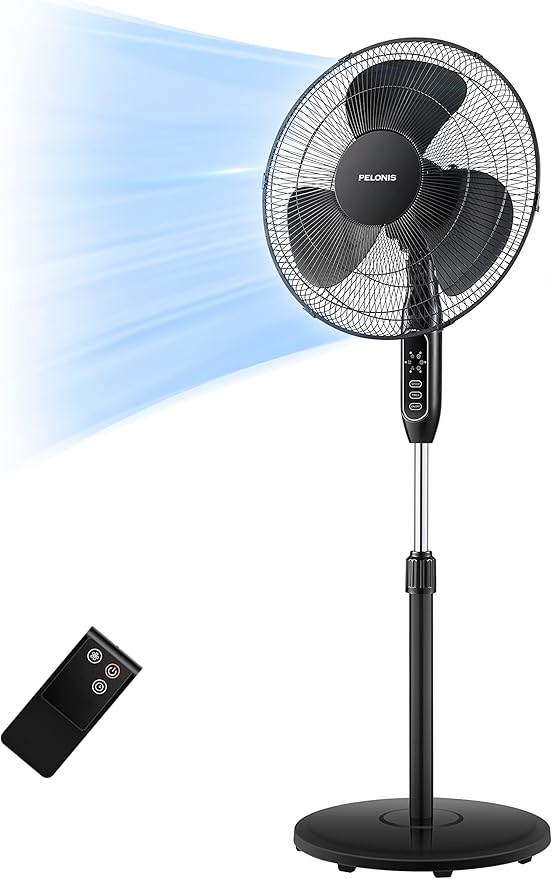 PELONIS 16'' Pedestal Remote Control, Oscillating Stand Up