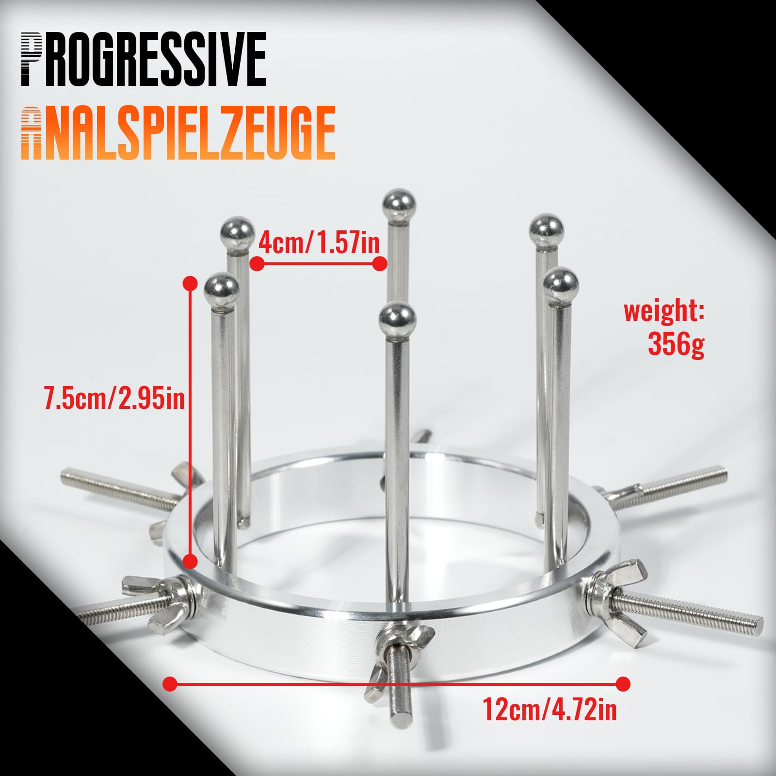 AMAZBEE Espansore anale in metallo 6 viti in acciaio inox espansore anale divaricatore di labbra Dimensioni regolabili dilatatore estensore pene buttplug SM sex toys per uomini donne coppie spina