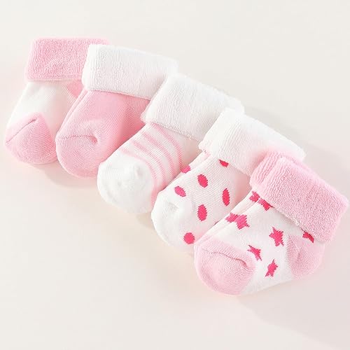 Miniatura 3 de Calcetines unisex de rizo para bebé, paquete de 5 unidades para bebé niño y niña de 0 a 12 meses, calcetines de algodón cálido