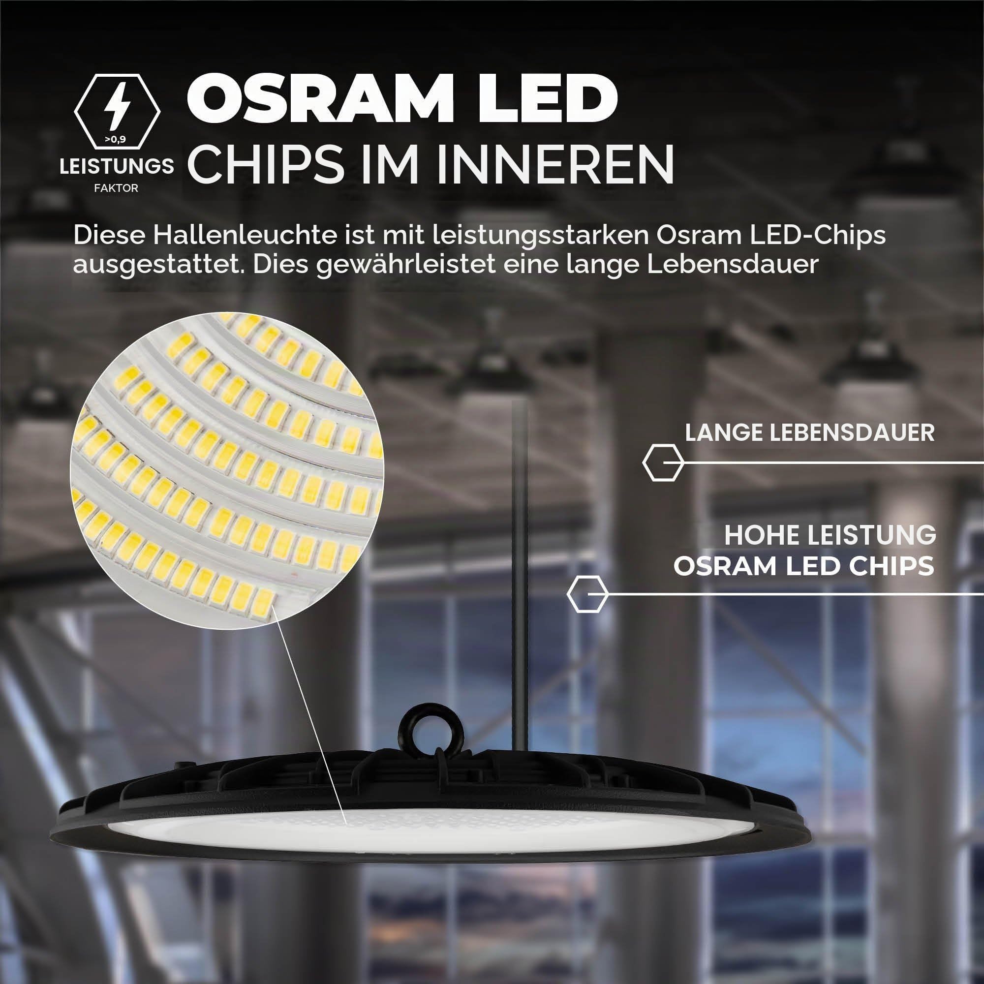 Ledvion LED Hallenstrahler Sensor 200W 110lm/W 4000K Dimmbar IP65