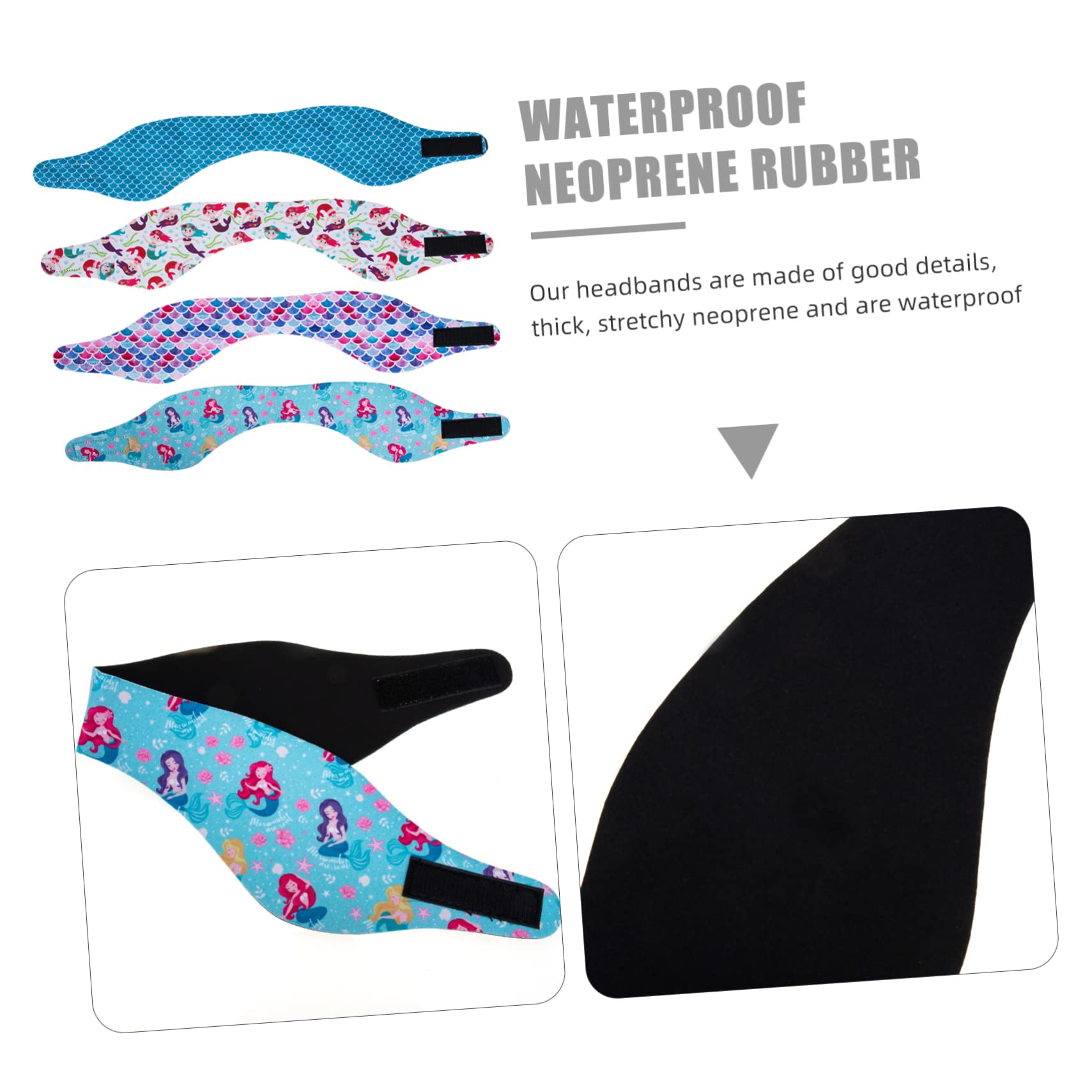 ABOOFAN 3sets Ohr Abdeckungen Gedruckt Stirnband für Schwimmen 4 Stücke * 3