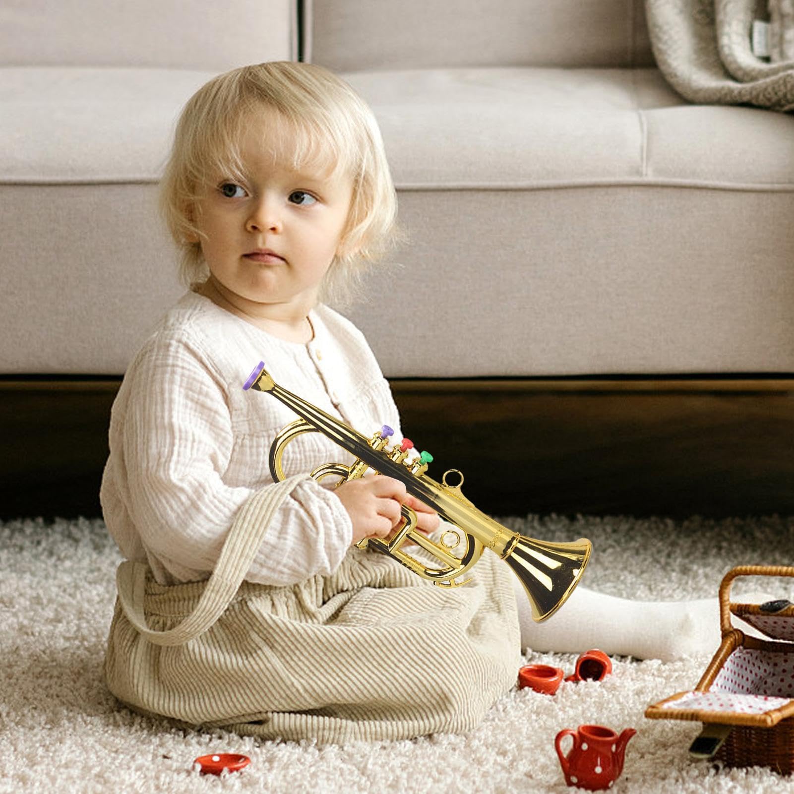Tromba giocattolo,Tromba giocattolo Giocattolo musicale a fiato con tromba | Giocattoli di strumenti musicali simulati per bambini per l'aula della scuola materna della scuola domestica