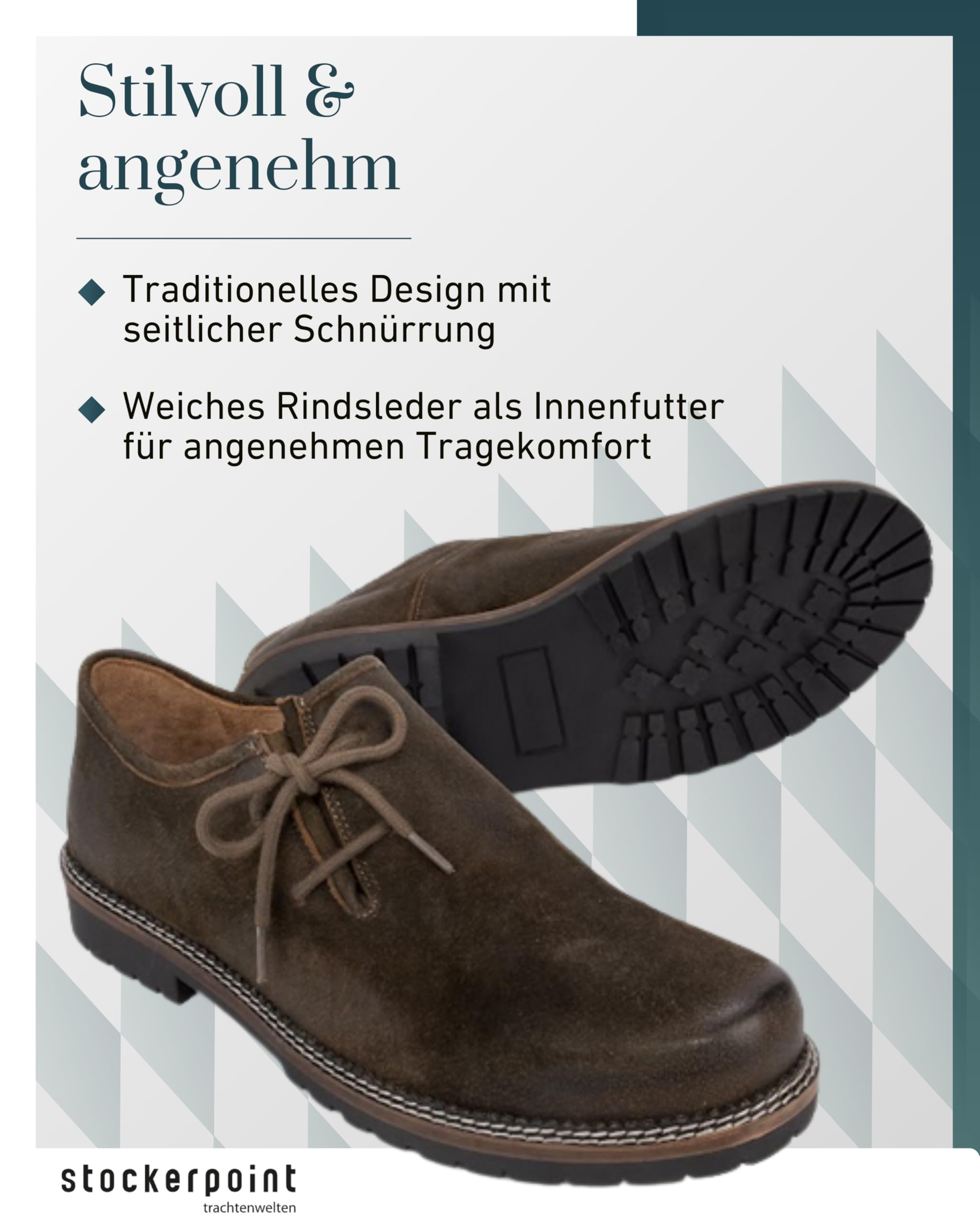 Stockerpoint Herren Haferlschuhe Tailor I Größe 40-47 I Trachtenschuhe aus hochwertigem Leder I Optimale Passform & traditionelles Design I Ideal für Trachten & Festlichkeiten