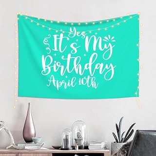 Tapestry Wall Hanging Art Home Decor Polyester Yes It's My Birthday April Oth Tapestry for Living Room Bedroom Bathroom Kitchen Party Holiday College Dorm 60x40 Inch
