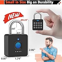 Vista 7 de Eseesmart Cerradura de casillero de huellas dactilares con código, candado de combinación inteligente de huellas dactilares biométricas sin llave