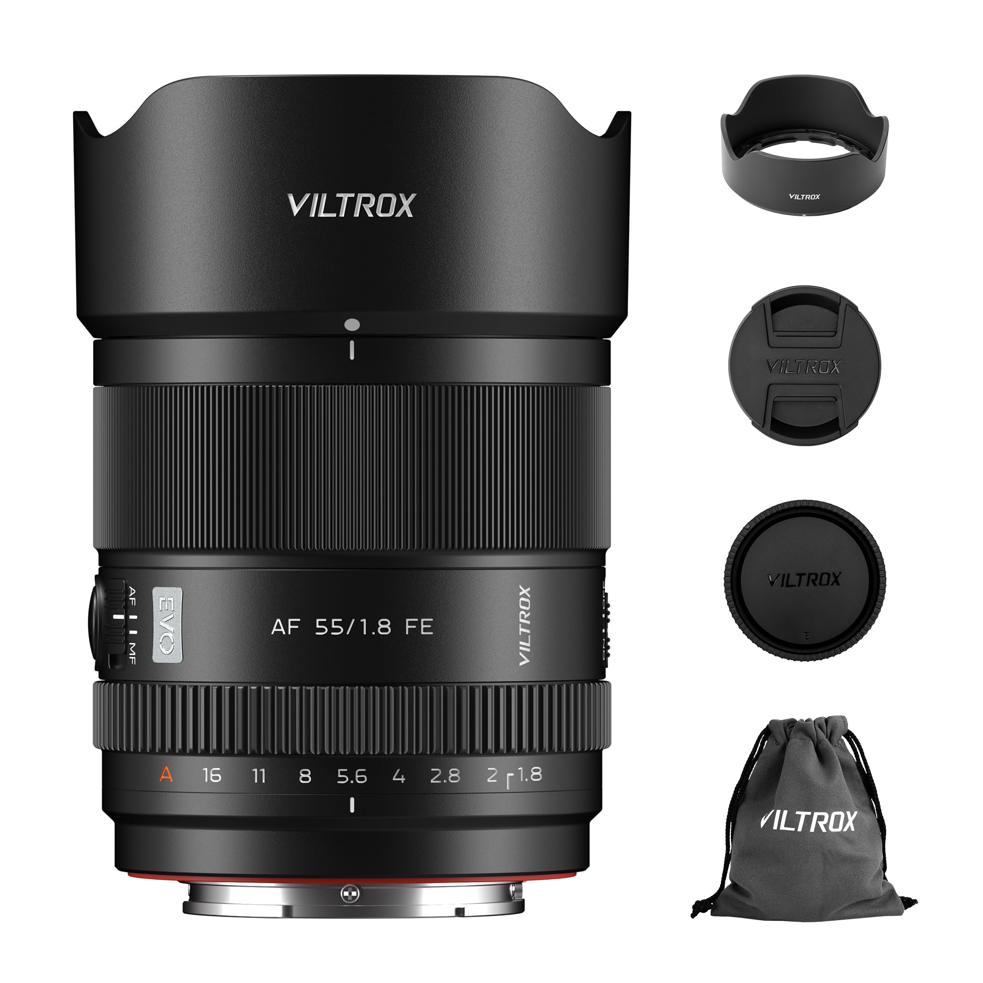 VILTROX AF 55mm F1.8 EVO APO FE Lens for Sony E-Mount, 55mm f/1.8 Large Aperture STM Autofocus Full Frame Prime Lens for Sony a7IV a7CII a7RV a7S III ZV-E10 II ZV-E10 a6700 a6400 a7iii a9 ZVE1 A1