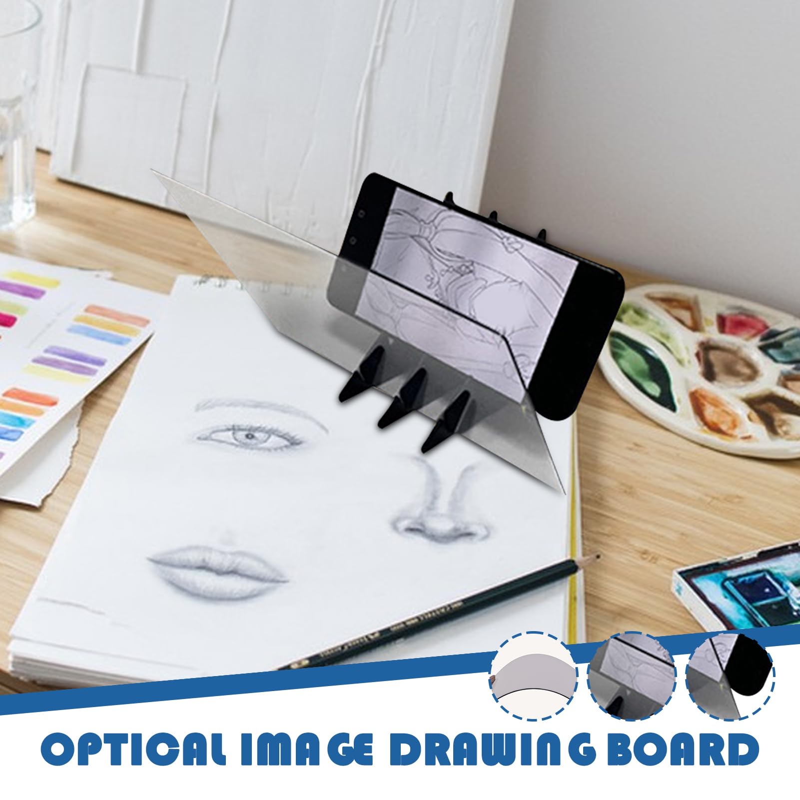Tableau de dessin optique pour, outil d'art pour tracer avec projecteur pour jeunes artistes, table de dessin réglable pour artistes adultes maison école studio
