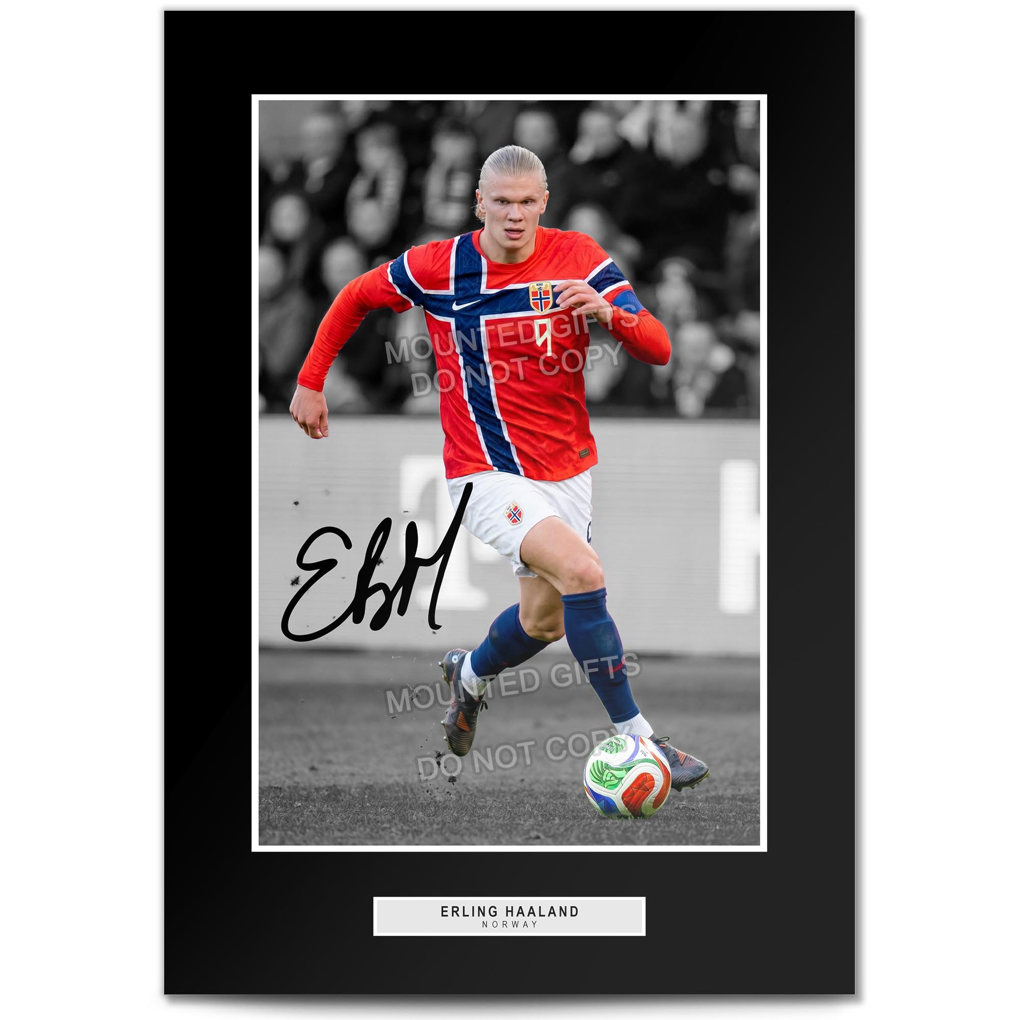 Erling Haaland Manchester City Signed Photo Poster A4/A3 Print Picture Display Framed Autograph Memorabilia for Football Fans Gift Norway (Norway A4 Poster Only)