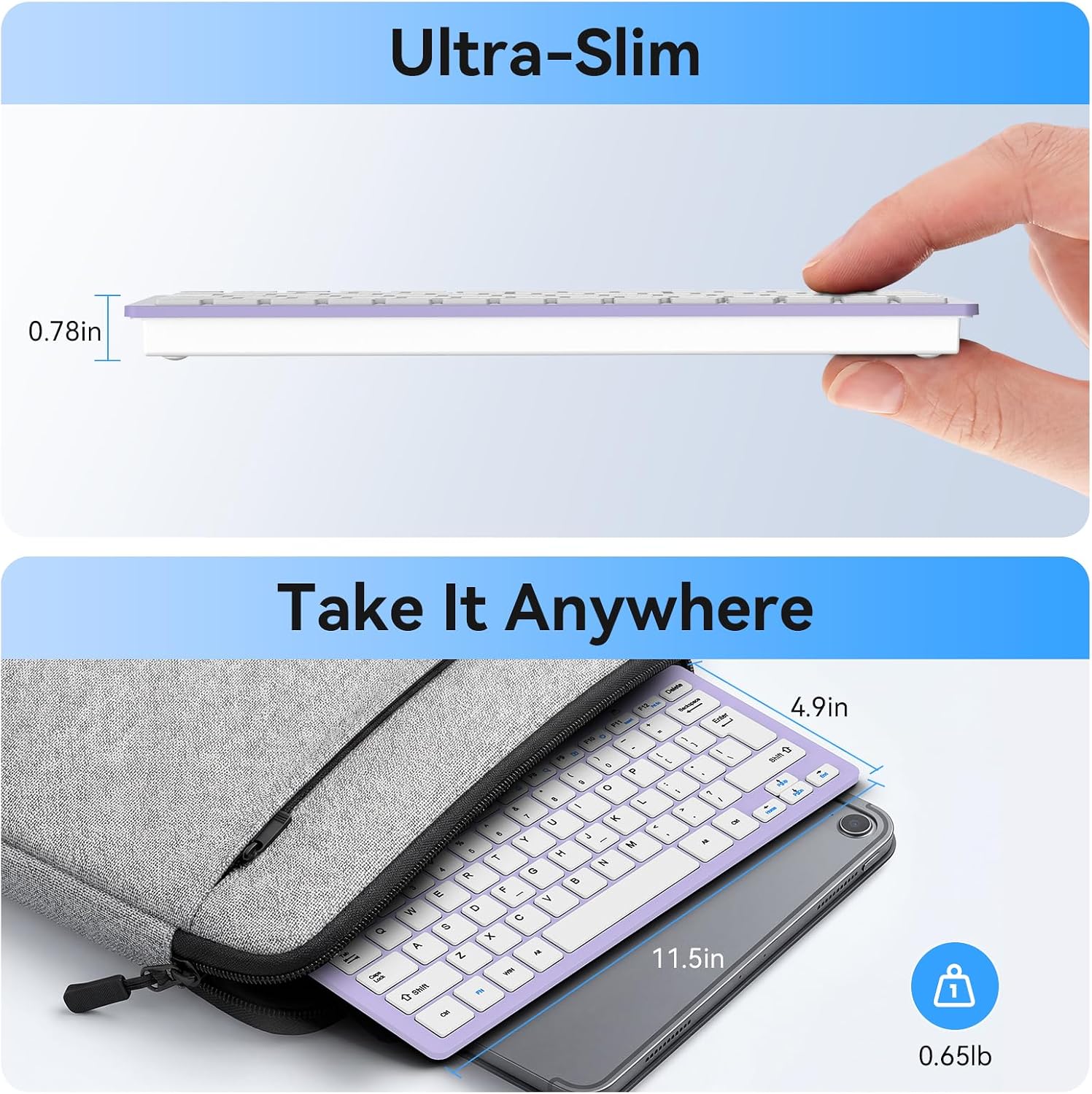 TECKNET Wireless Keyboard and Mouse Combo, Mini Cordless Computer Keyboard and Mouse Set 2.4GHz, Silent Adjustable 1600 DPI, Quiet Click, Lag-Free for Computer, Laptop, PC, Windows, Mac, Chrome OS