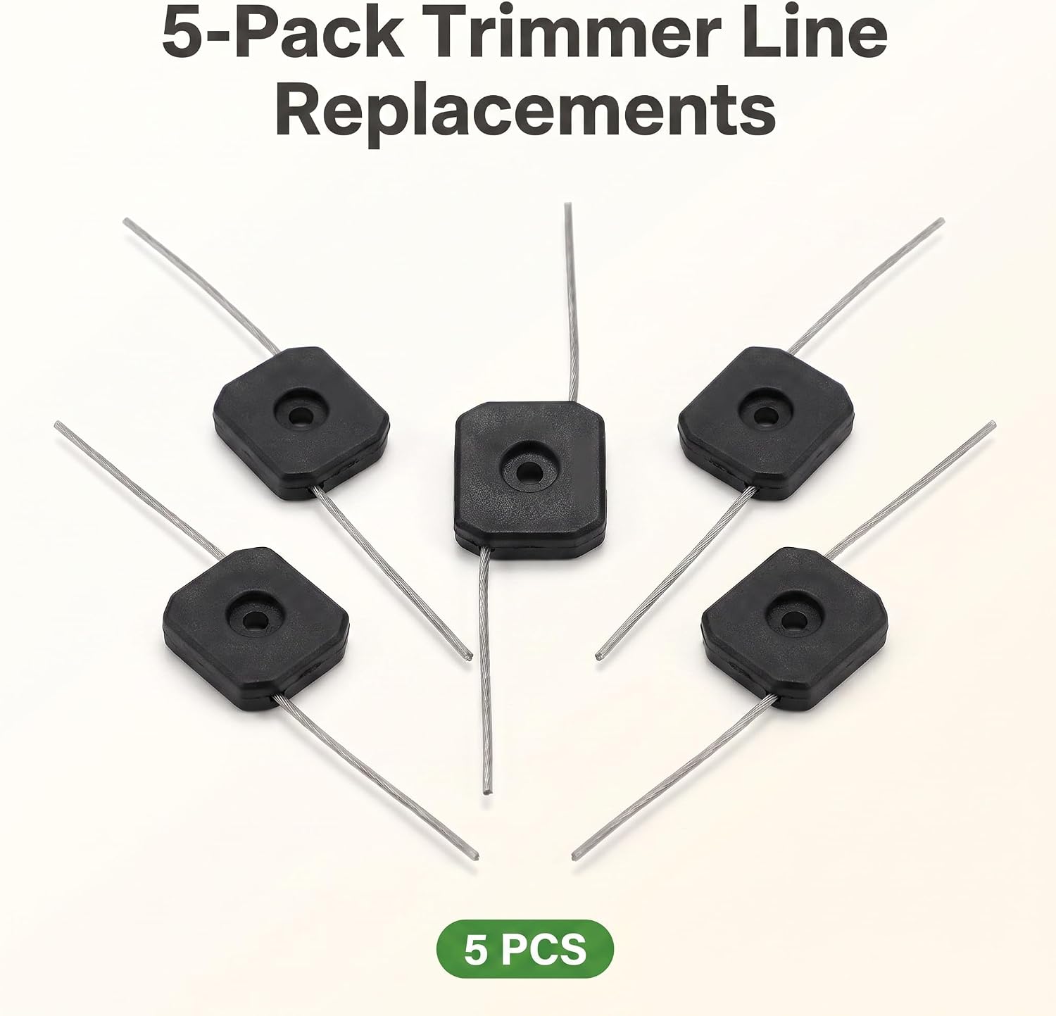 5pcs Black Replacement String Blades for Cordless Weed Wacker, Electric Weed Cordless Eater Battery Powered Brush Cutter String Blades Heads for Weed Trimmer hole String Trimmer Parts and Accessories image 2