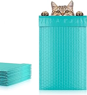 Teal Poly Bubble Mailers Self Seal, 5 x 9 Inch. Pack of 25 Bubble Packaging Envelopes for Shipping. Durable Padded Envelopes Waterproof. Self Seal Padded Mailers. Shipping Packages