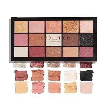 Makeup Revolution Reloaded Palette, Makeup Eyeshadow Palette, Includes 15 Shades, Lasts All Day Long, Vegan & Cruelty Free, Affection, 16.5g
