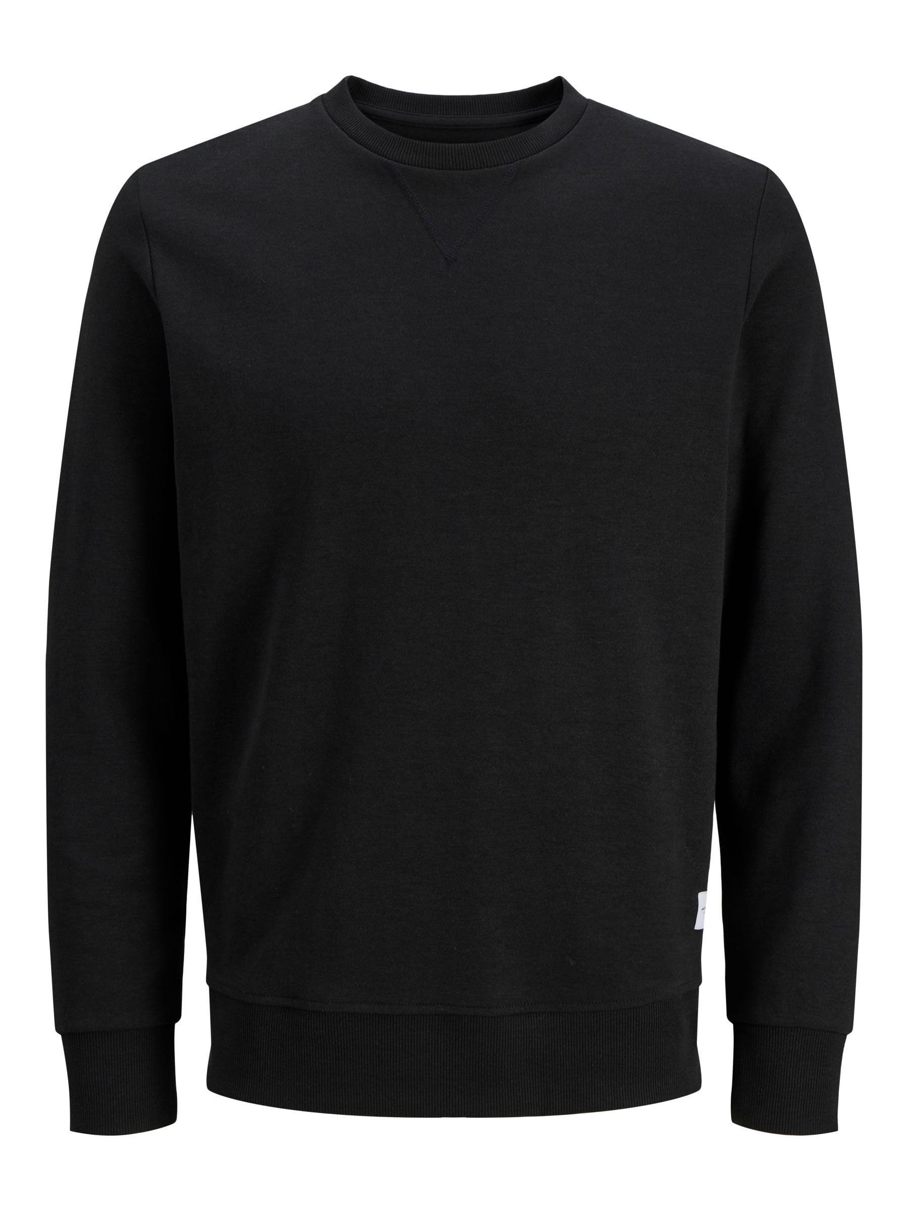 Jack and Jones Mens Basic Crew Sweater Black L