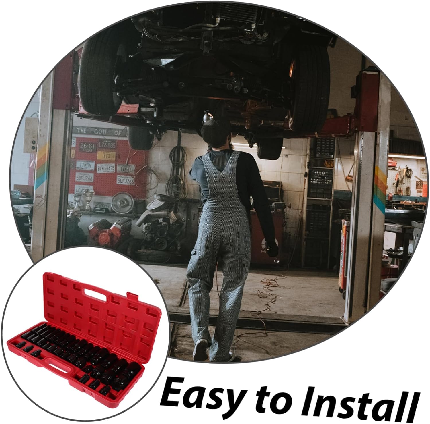 POPETPOP 1Set Electric Screwdriver Socket Bit Low Profile Design for Tight Spaces Durable Storage Case Compatible with Various Mechanical Equipment