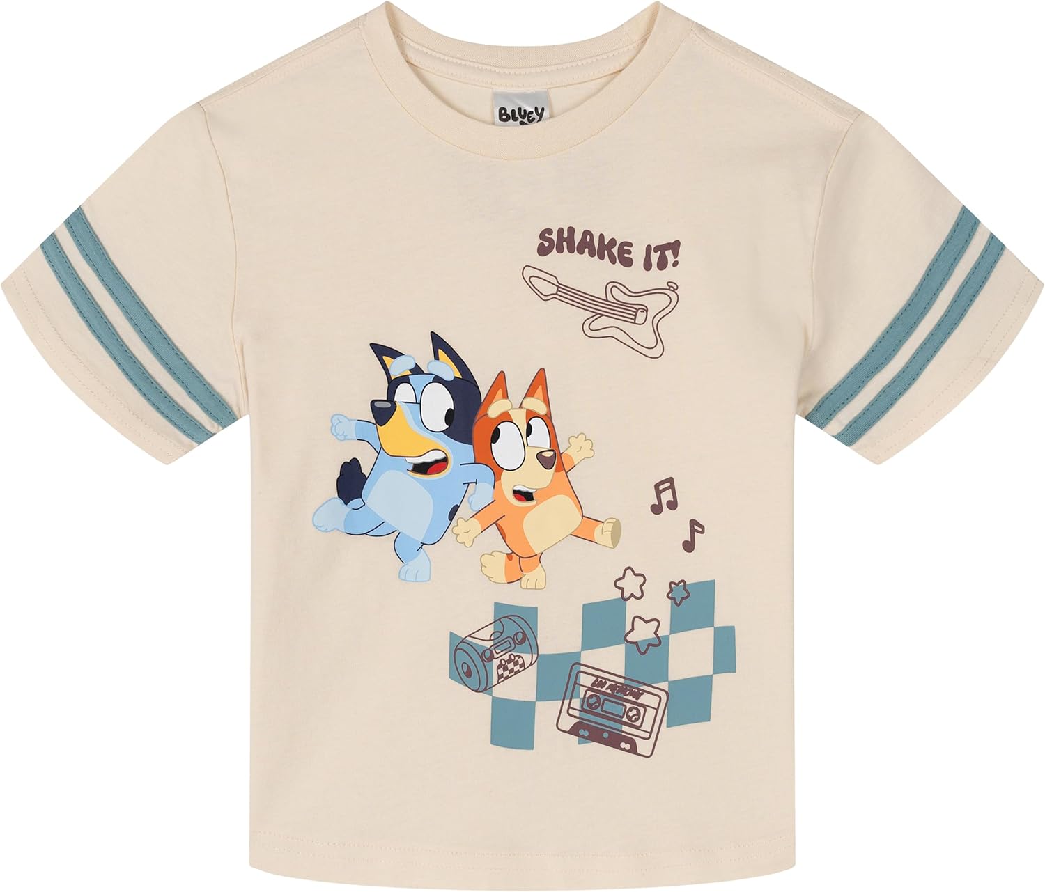 Bluey Drop Shoulder T-Shirt and Shorts Outfit Set Toddler to Big Kid Sizes (2T - 10-12)