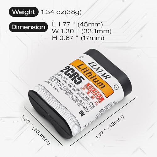 Miniatura 3 de Paquete de 5 baterías de litio de 6 V 1300 mAh 2CR5 con protección PTC, repuesto para 245 DL245 EL2CR5 Kl2CR5