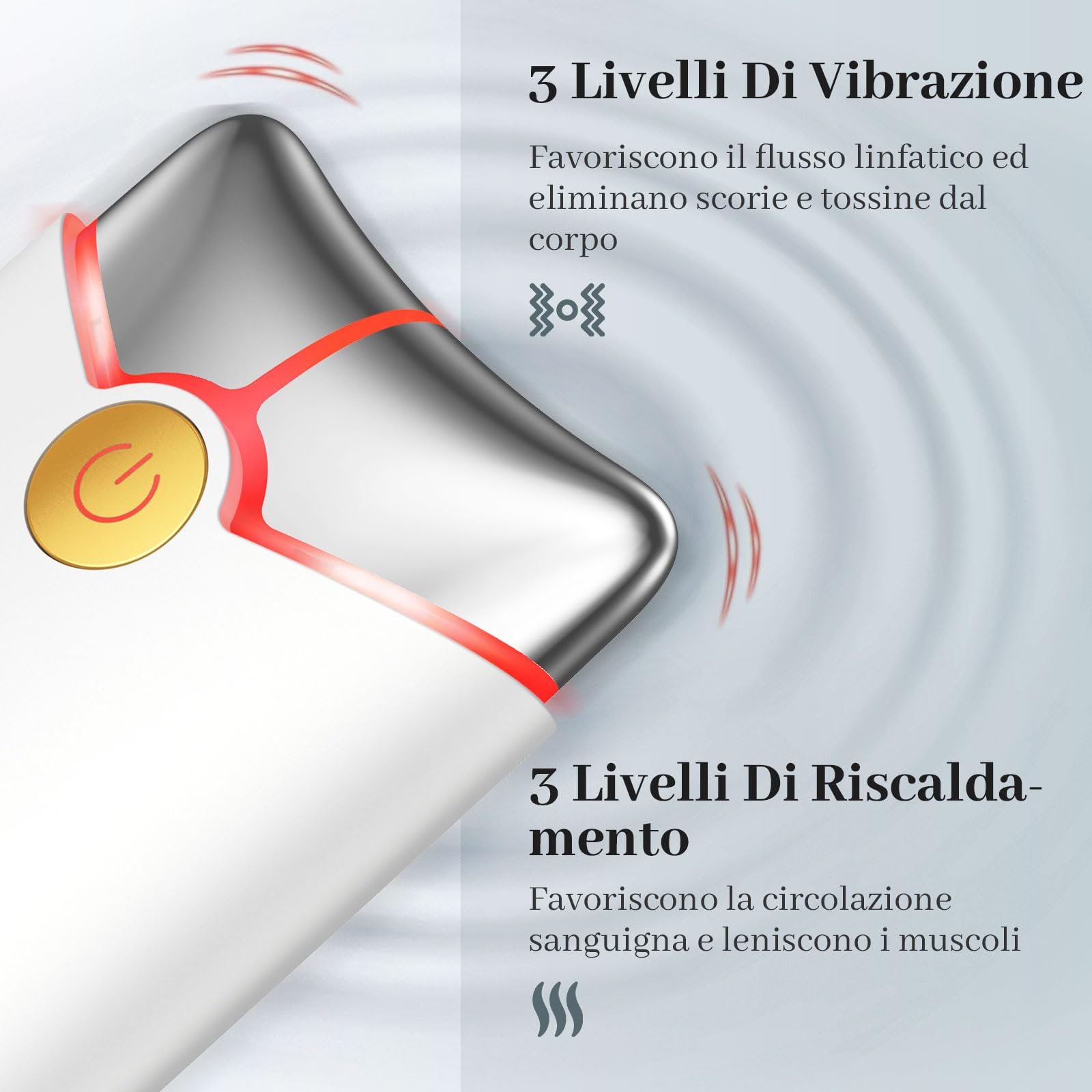 Profey Gua Sha Viso Strumento, Massaggiatore Visocon vibrazione e riscaldamento, 3 Colori di Luce Massaggiatore Viso Lifting, Massaggiatore Viso Antirughe Antietà