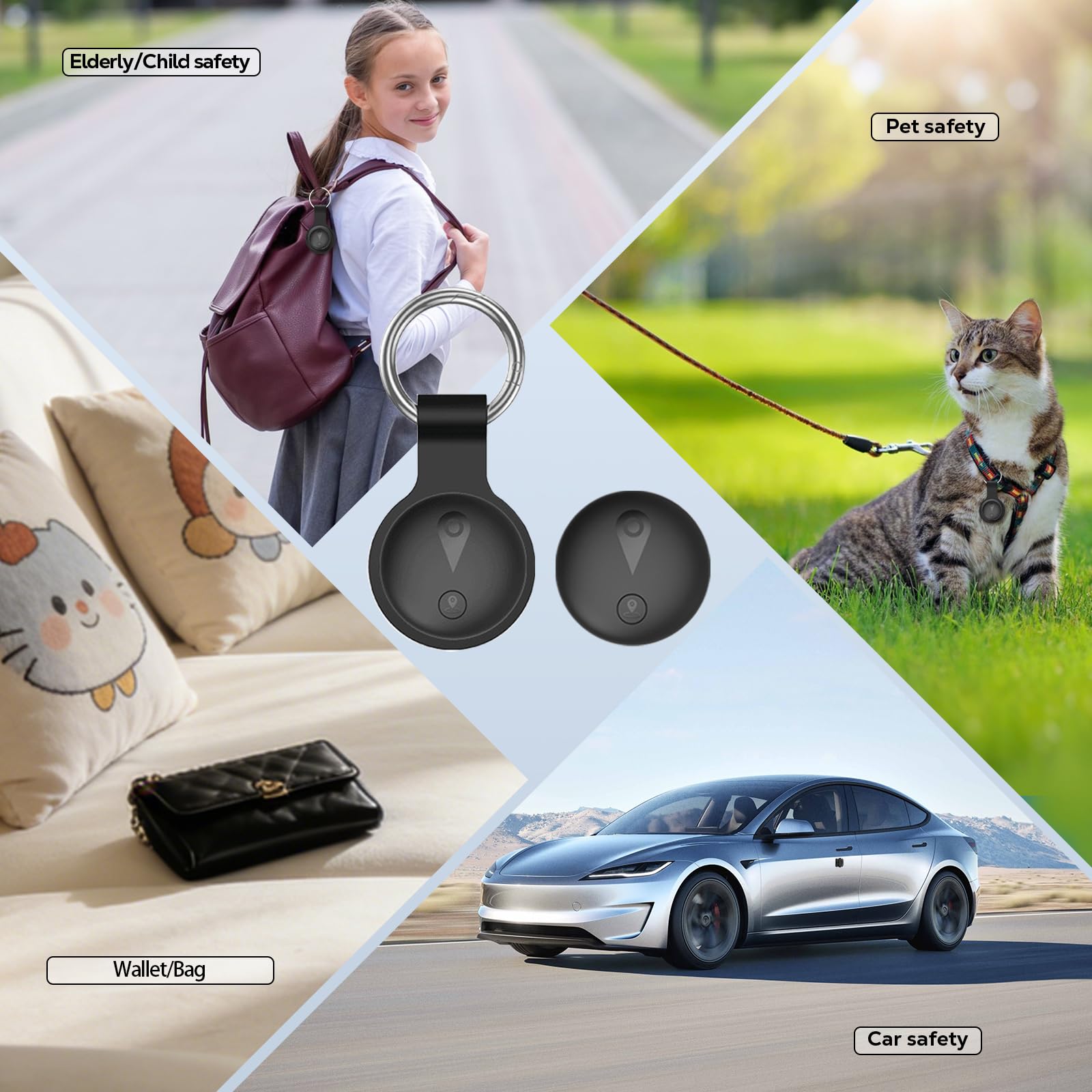 Collier GPS Chat,GPS Chien Compatible avec Les Systèmes iOS et Android Suivi Intelligent de La Localisation en Temps Réel Longue Autonomie Collier GPS pour Chien Traceur pour Animaux étanche-Noir Mat