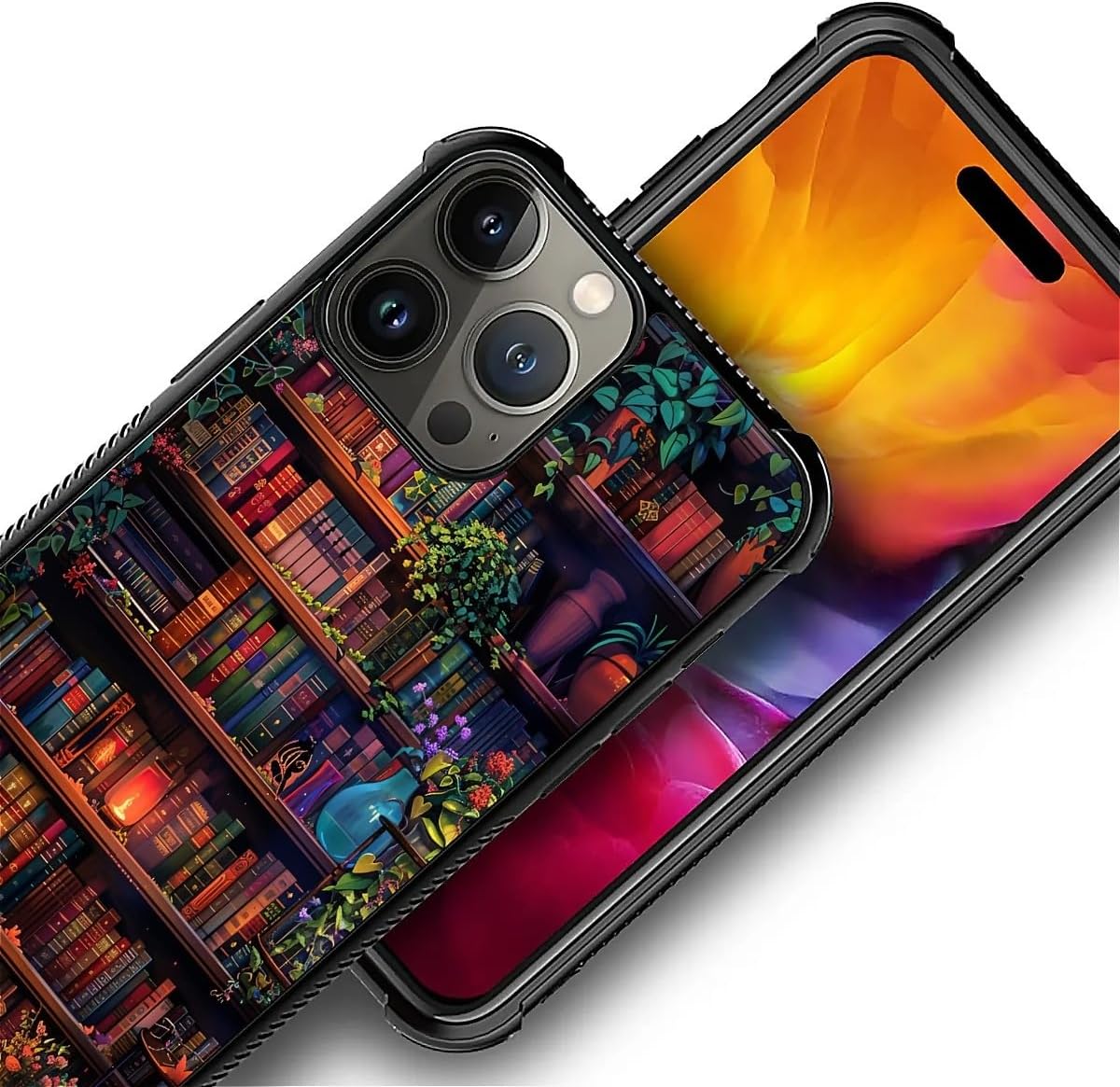 CARLOCA Compatible with iPhone 16 Pro Max Case,Colorful Book Wall Flowers for Men Woman,Anti-Scratch Soft TPU Shockproof Unique Protective Cover Pattern Design - Image 5