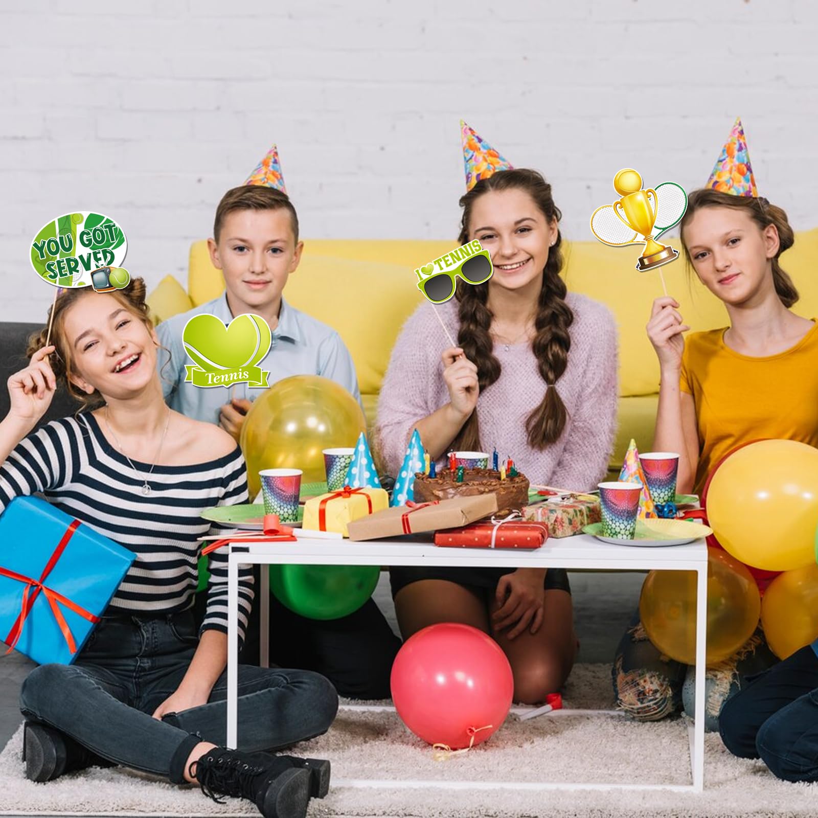 24-teiliges Tennis-Party Fotoprop Set – Selfie-Requisiten Für Sport-Geburtstag & Feiern