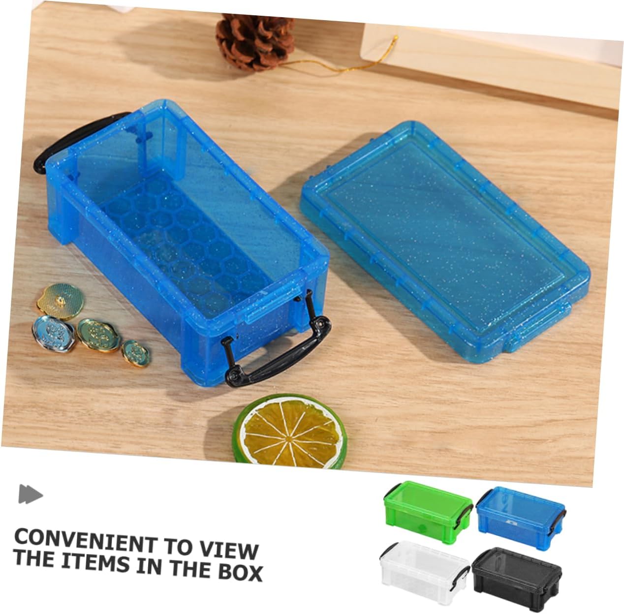 8pcs Stackable Storage Bins Translucent Organizers for Craft Accessories Jewelry and Office Supplies Multi Including
