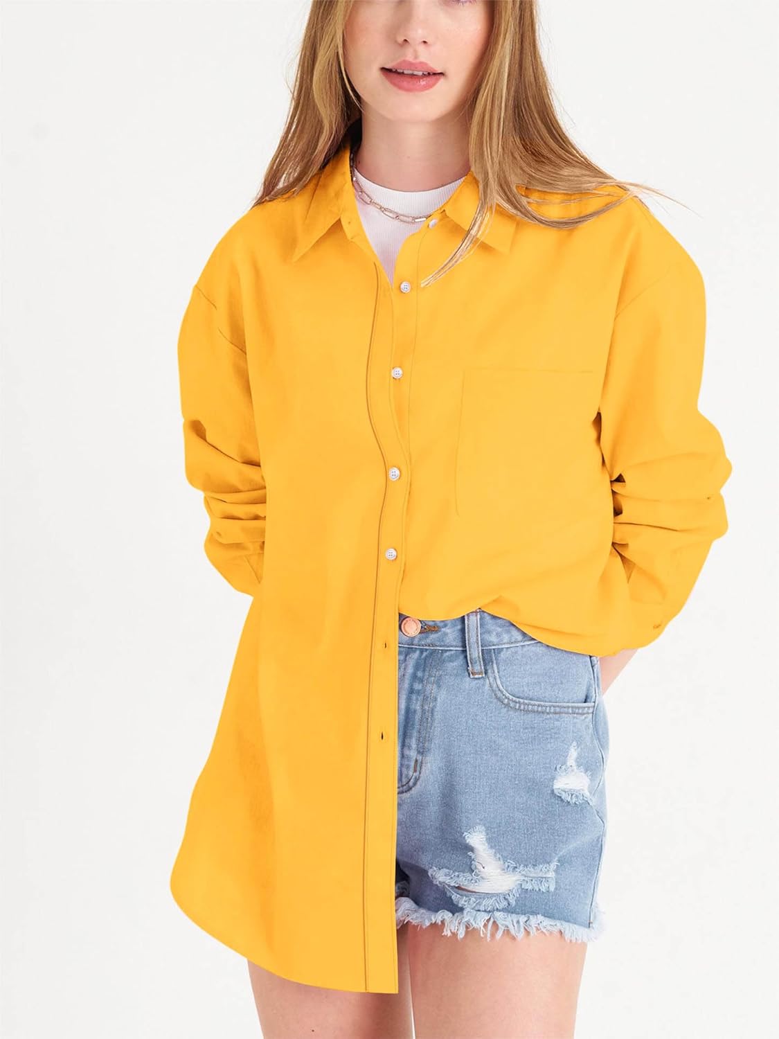 Paintcolors Womens Button Down Shirts Long Sleeve Dressy Casual Blouses Button Up Collared Shirts Tops for women - Image 5