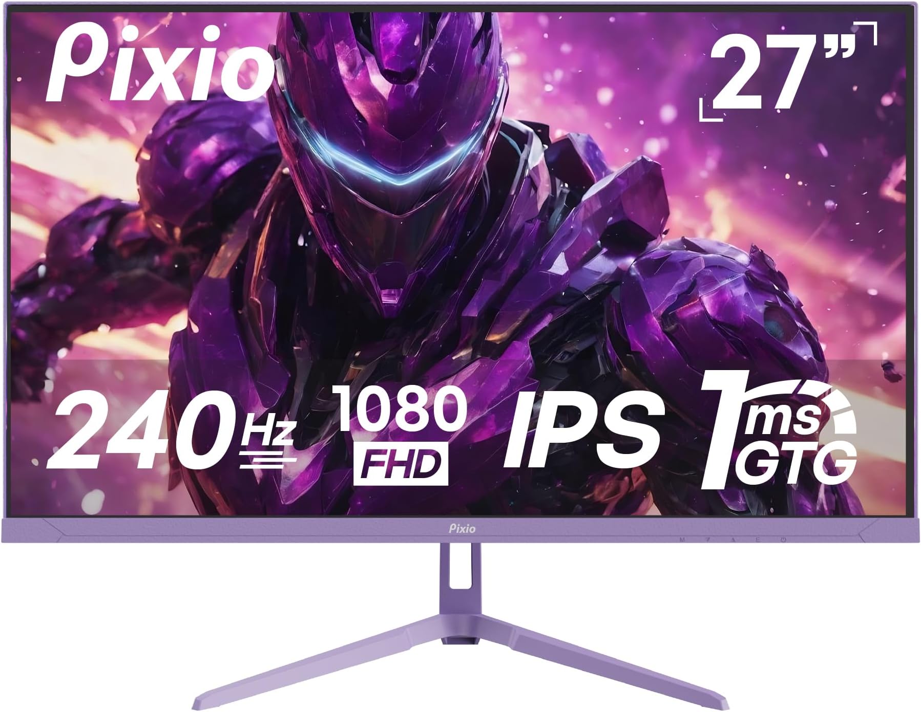 Pixio PX279 Wave Purple 27 inch 240Hz Refresh Rate FHD 1080p Resolution Fast IPS Panel 1ms GTG Response Time Gaming Monitor with Adaptive Sync